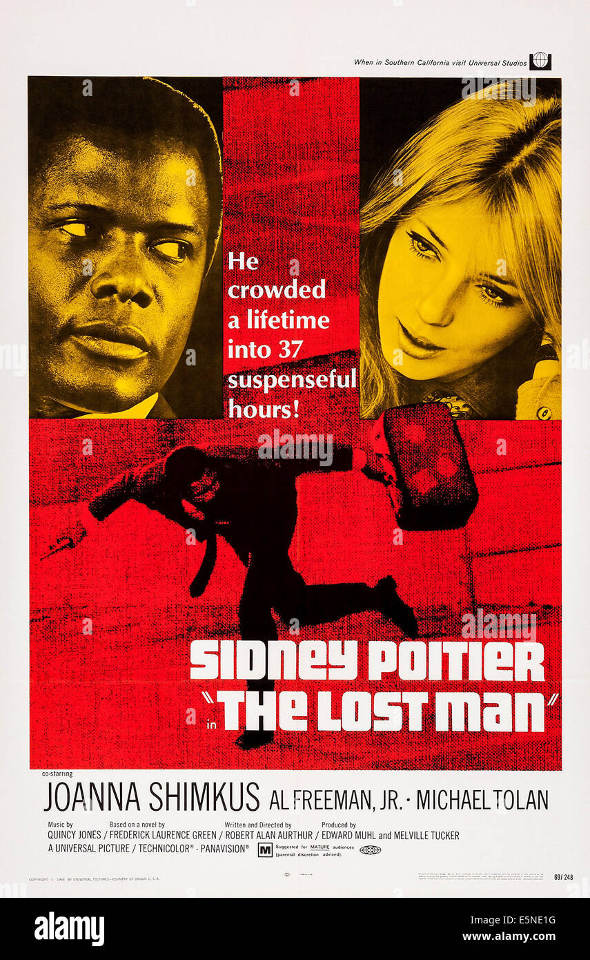 THE LOST MAN, US poster art, from left: Sidney Poitier, Joanna Shimkus,  1969. Stock Photo