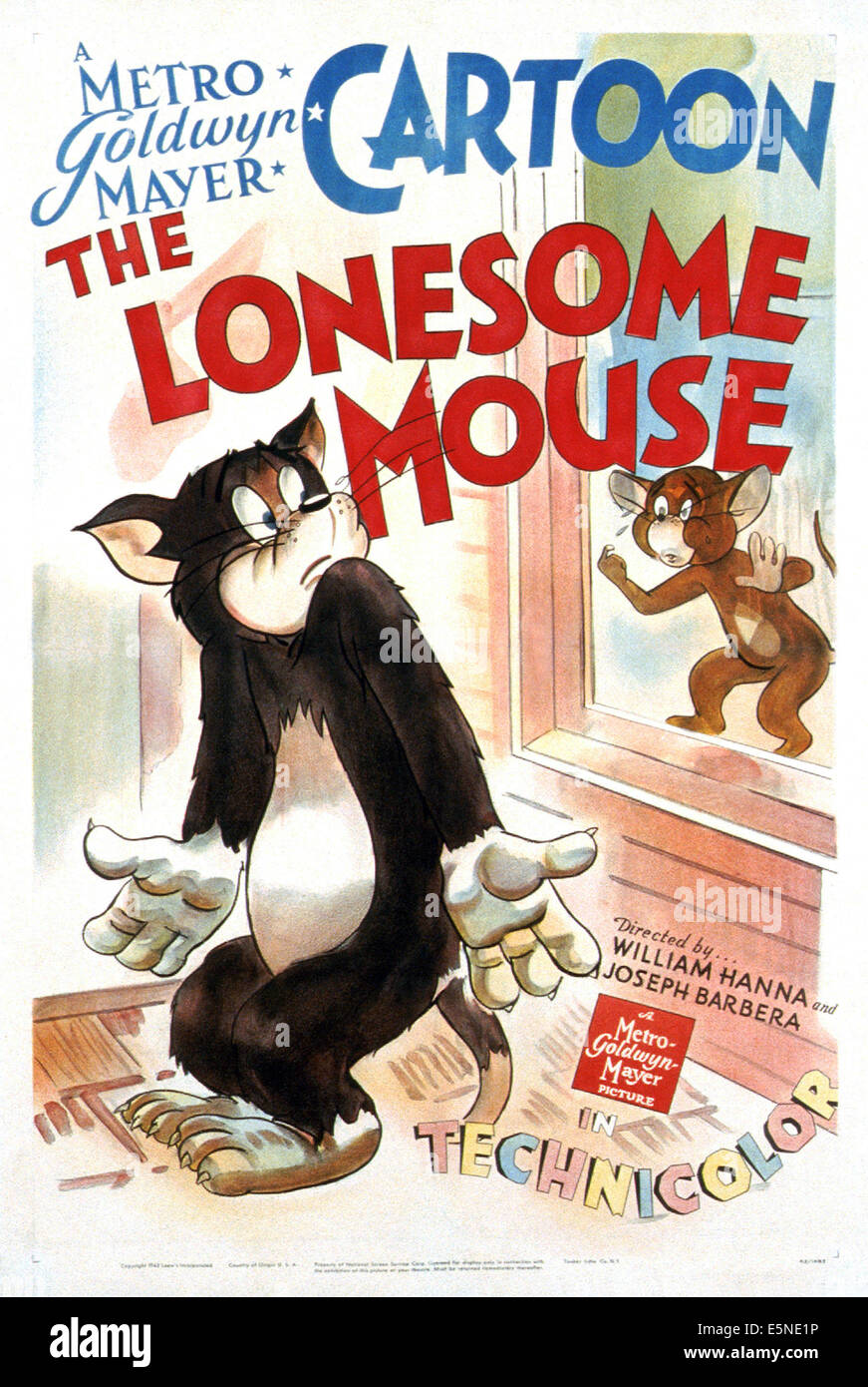 THE LONESOME MOUSE, U.S. poster, Tom and Jerry, 1943 Stock Photo