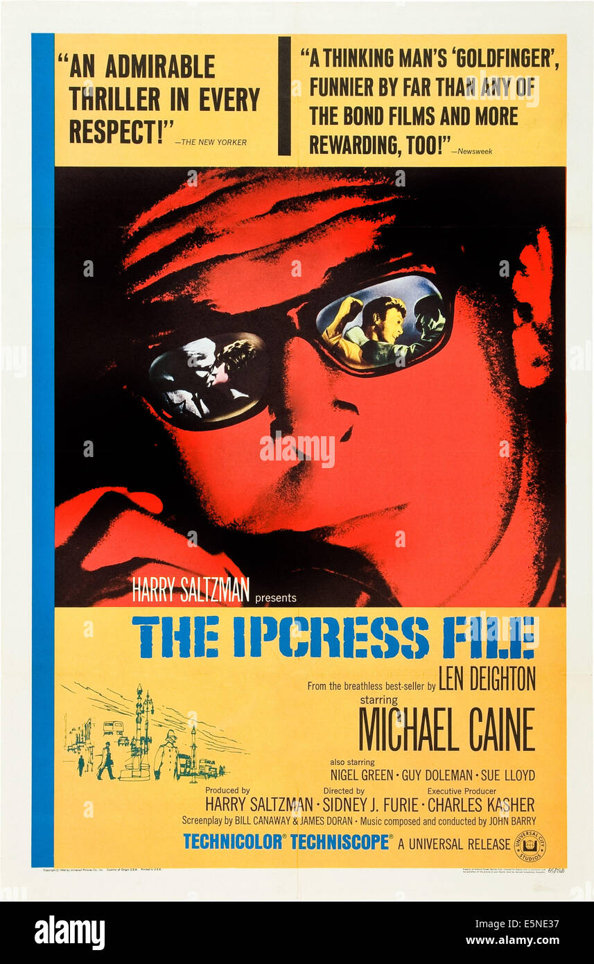 THE IPCRESS FILE, Michael Caine, 1965 Stock Photo