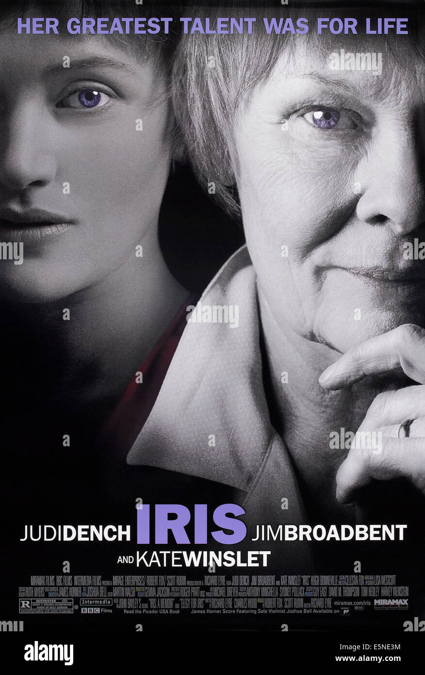 IRIS, US poster art, from left: Kate Winslet, Judi Dench, 2001.  ©Miramax/courtesy Everett Collection Stock Photo - Alamy, image size:876x1390