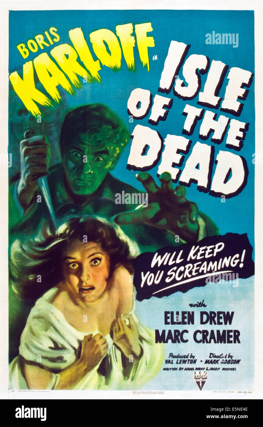 ISLE OF THE DEAD, Boris Karloff, Ellen Drew, 1945 Stock Photo