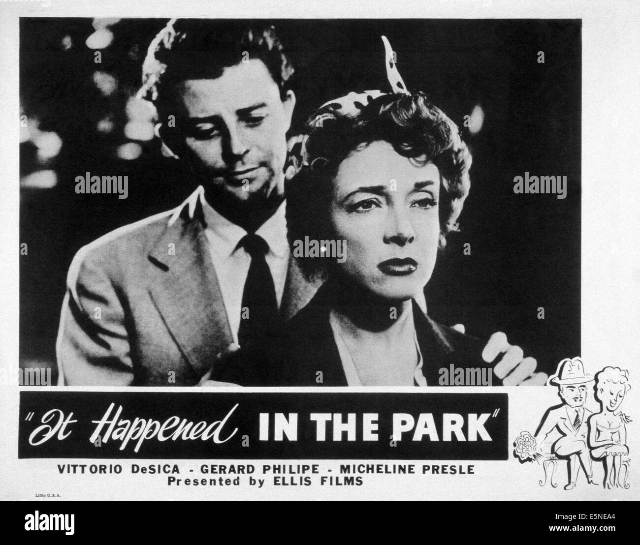 IT HAPPENED IN THE PARK, (aka VILLA BORGHESE), from left: Gerard Philipe, Micheline Presle, 1953 Stock Photo
