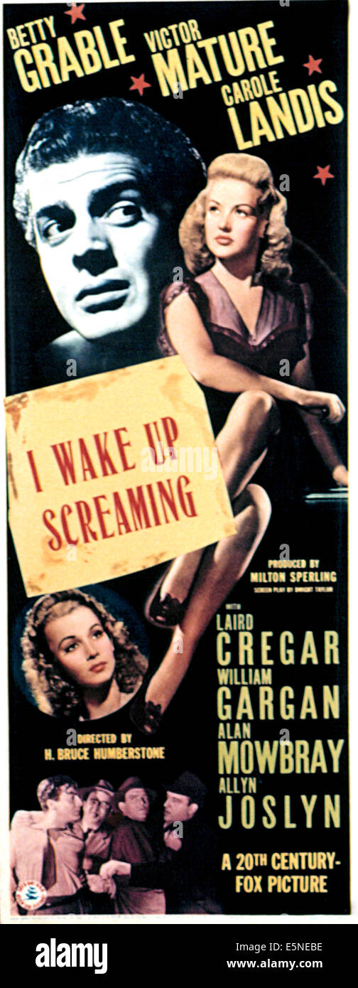 I WAKE UP SCREAMING, Victor Mature, Betty Grable, Carole Landis, 1941, TM and Copyright (c)20th Century Fox Film Corp. All Stock Photo