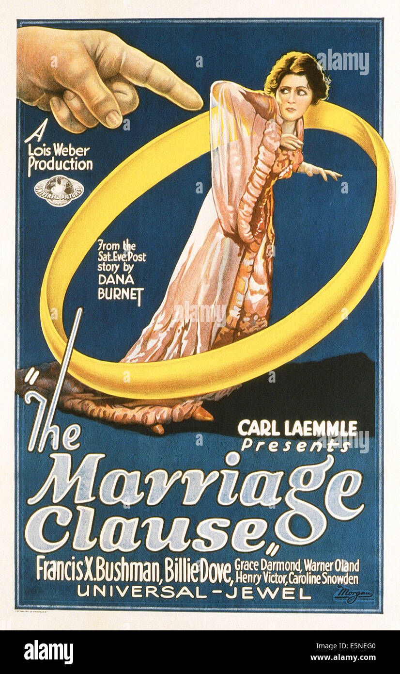 THE MARRIAGE CLAUSE, Billie Dove, 1926 Stock Photo