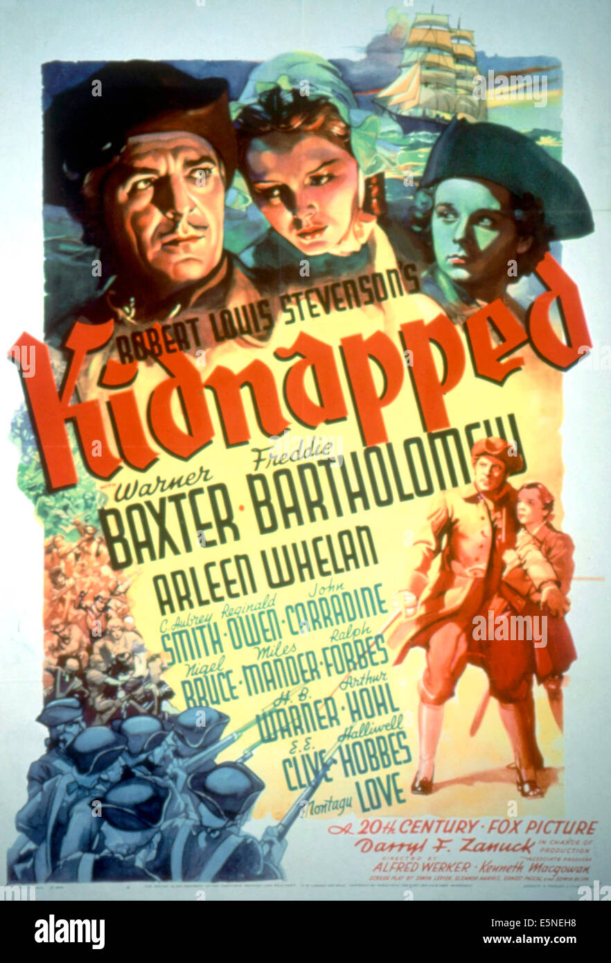 KIDNAPPED, Warner Baxter, Arleen Whelan, Freddie Bartholomew, 1938, (c) 20th Century Fox, TM & Copyright / Courtesy: Everett Stock Photo