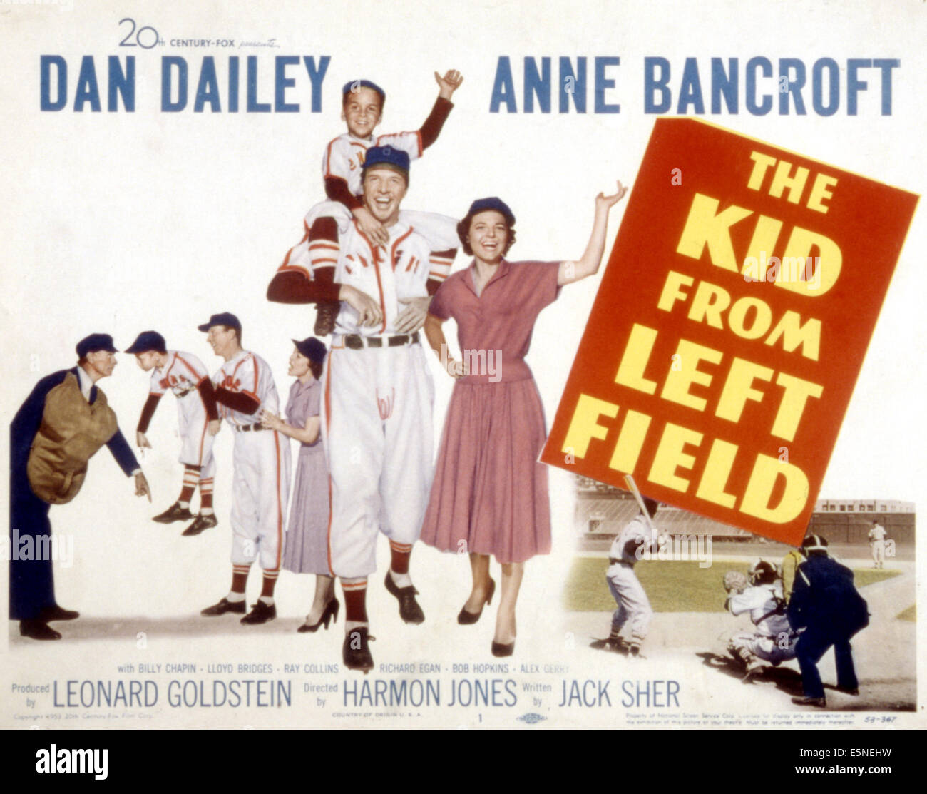 THE KID FROM LEFT FIELD, Dan Dailey, Anne Bancroft, 1953. TM and
