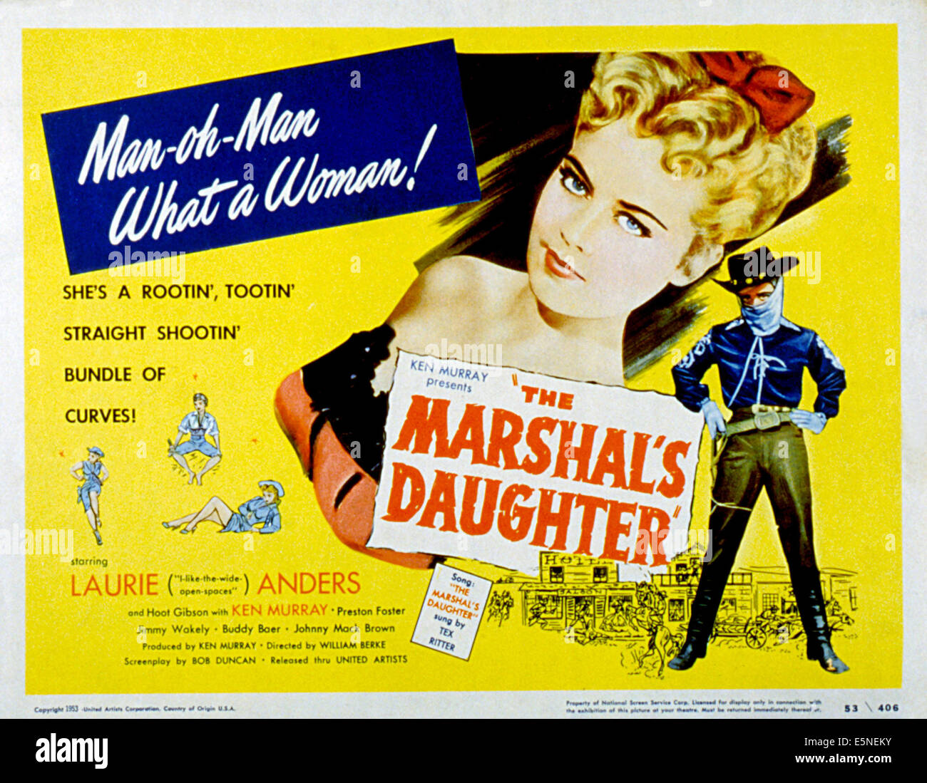 THE MARSHAL'S DAUGHTER, Laurie Anders, 1953 Stock Photo