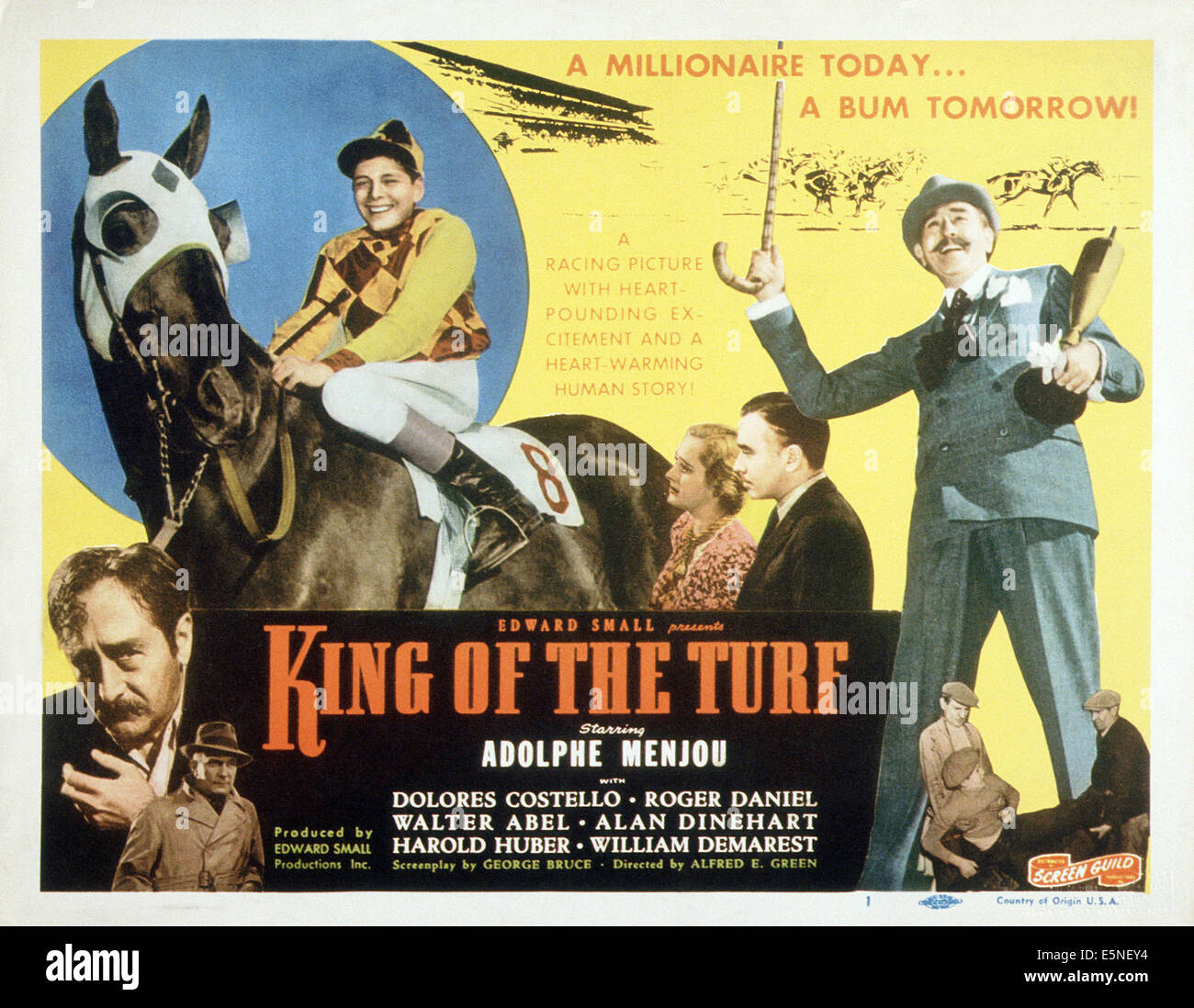 KING OF THE TURF, top from left Roger Daniel, Dolores Costello, Walter