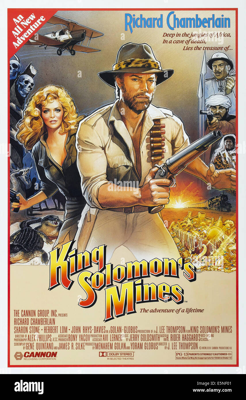 KING SOLOMON'S MINES, from left Sharon Stone, Richard Chamberlain