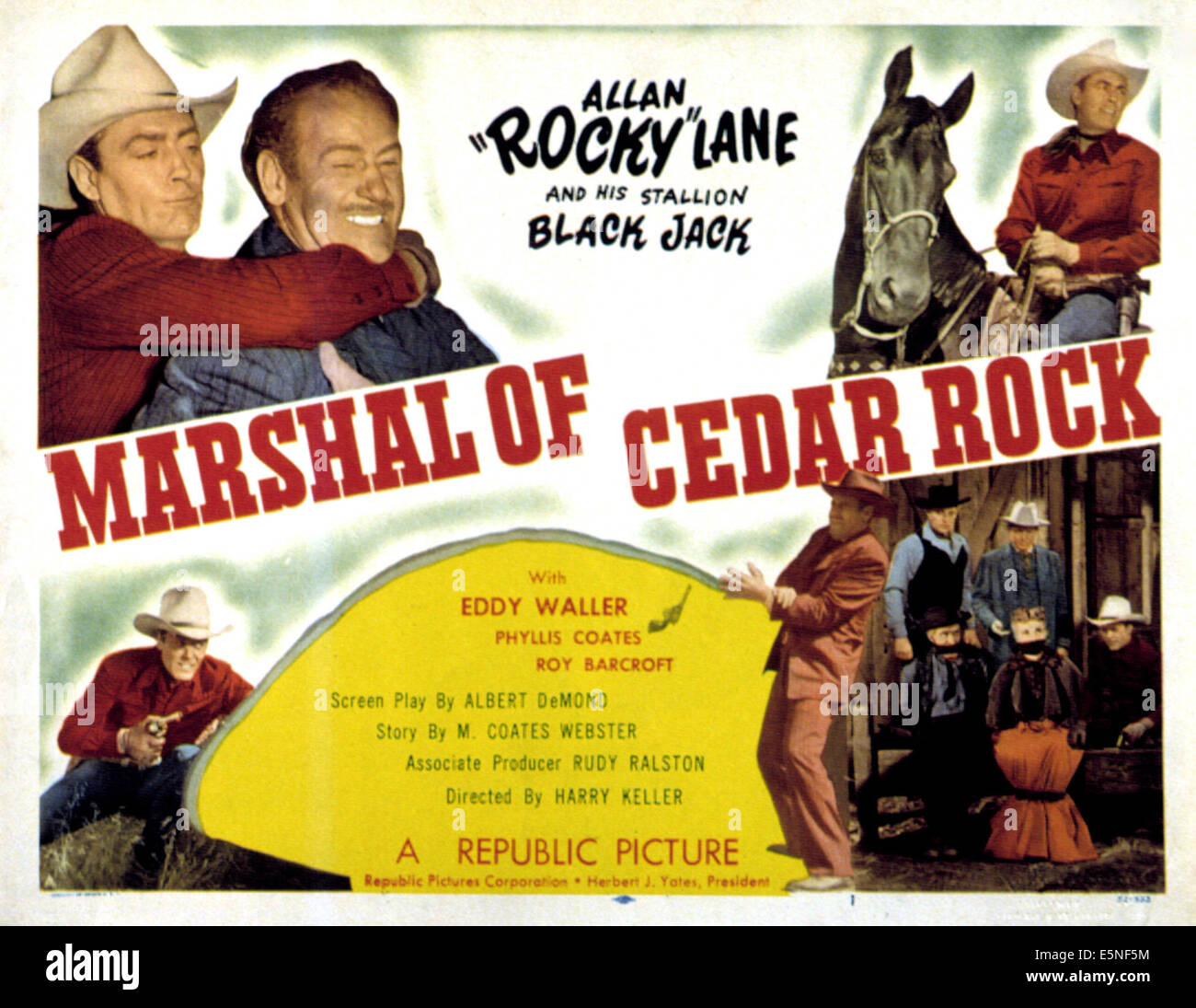 MARSHAL OF CEDAR ROCK, Allan Lane, Roy Barcroft, Eddy Waller, Phyllis