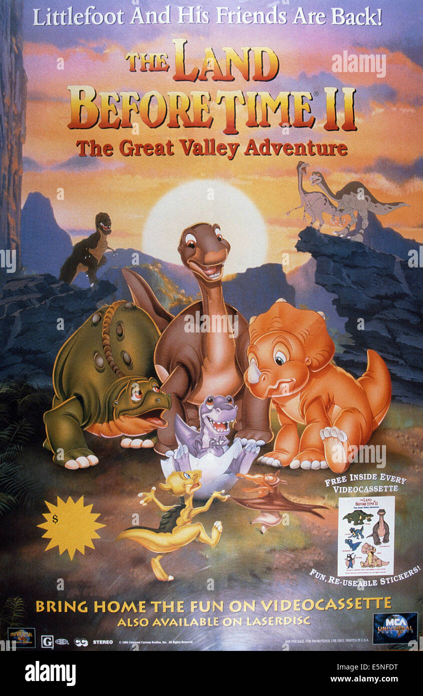 THE LAND BEFORE TIME II: THE GREAT VALLEY ADVENTURE, . poster, 1994. ©Universal  Cartoon Studios/courtesy Everett Collection Stock Photo - Alamy