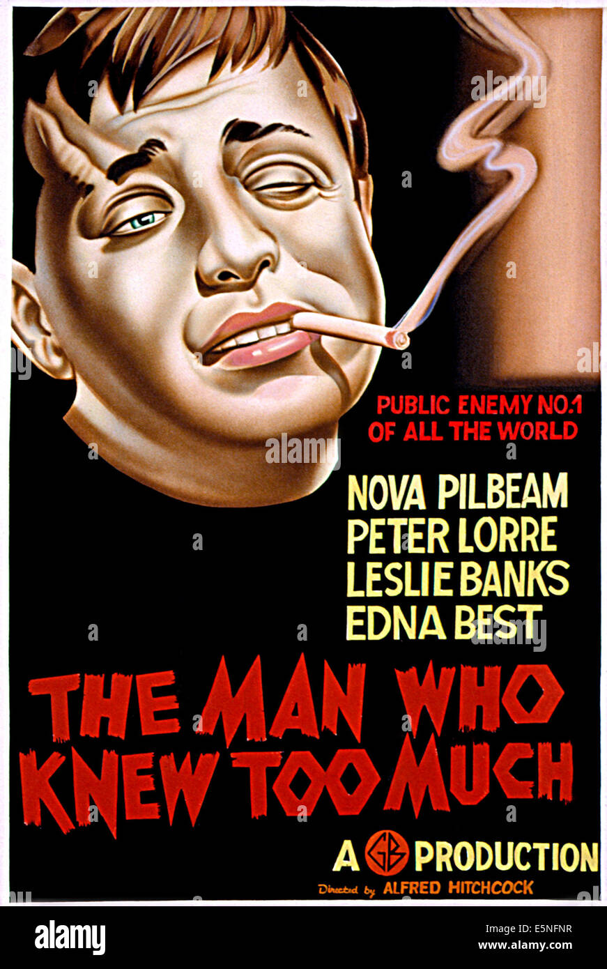 THE MAN WHO KNEW TOO MUCH, Peter Lorre, 1934 Stock Photo