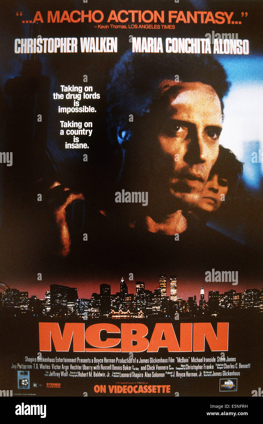 MCBAIN, from left Christopher Walken, Maria Conchita Alonso, 1991