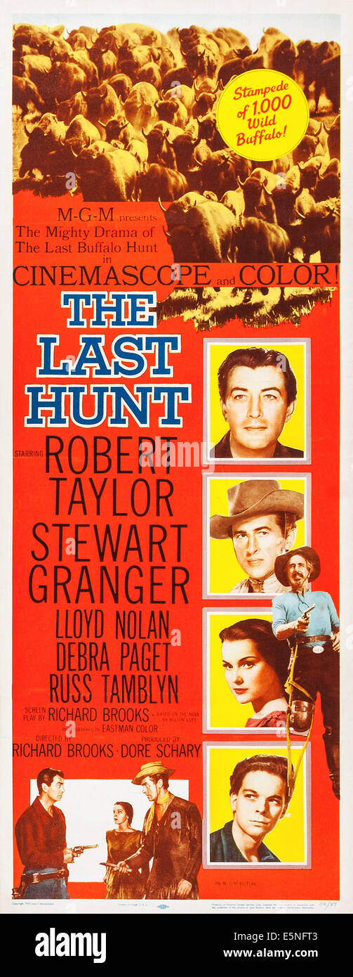 THE LAST HUNT, Robert Taylor, Debra Paget, Stewart Granger, 1956 Stock Photo