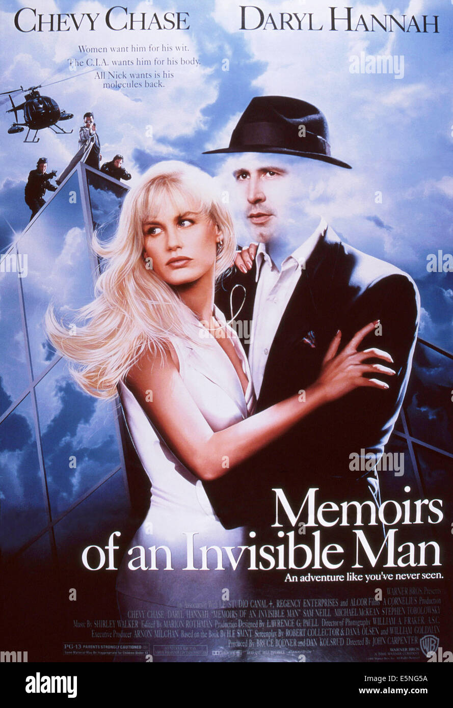 MEMOIRS OF AN INVISIBLE MAN, US poster, from left, Daryl Hannah, Chevy Chase, 1992, © Warner Brothers/courtesy Everett Stock Photo
