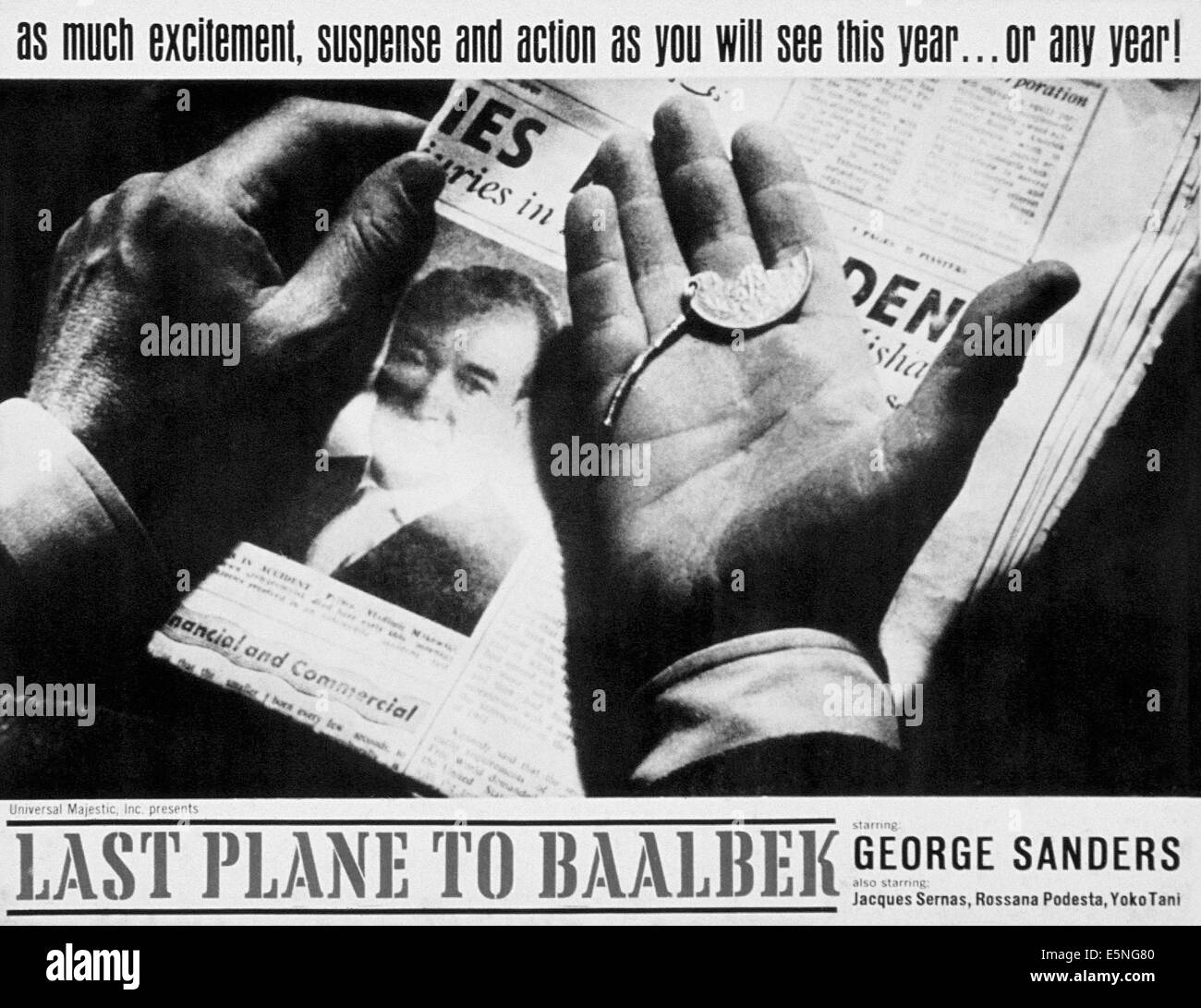 LAST PLANE TO BAALBEK, (aka F.B.I. OPERAZIONE BAALBEK), George Sanders (in photograph), 1964 Stock Photo