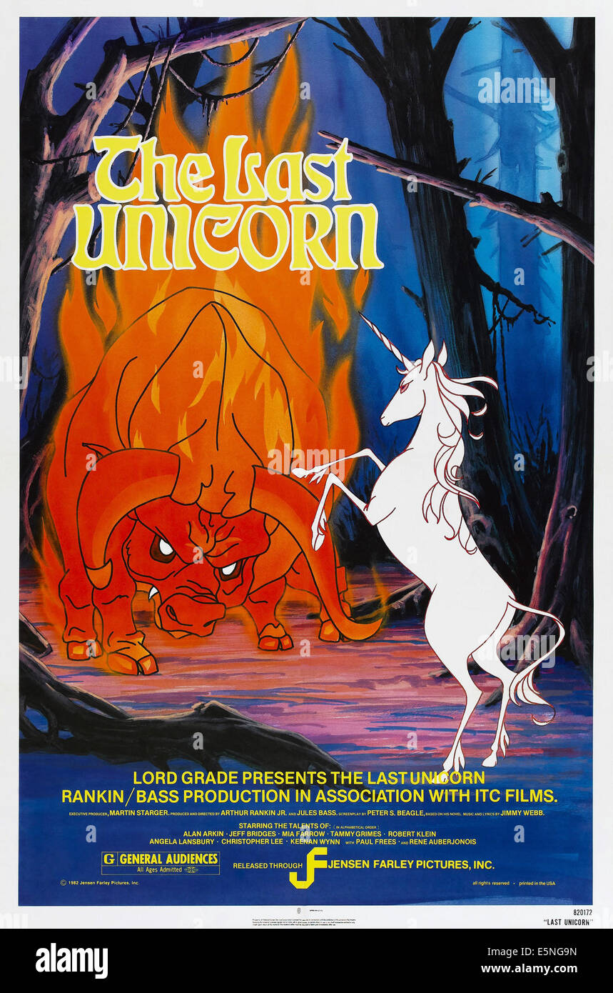 THE LAST UNICORN, US poster, 1982, © Jensen Farley Pictures/courtesy Everett Collection Stock Photo