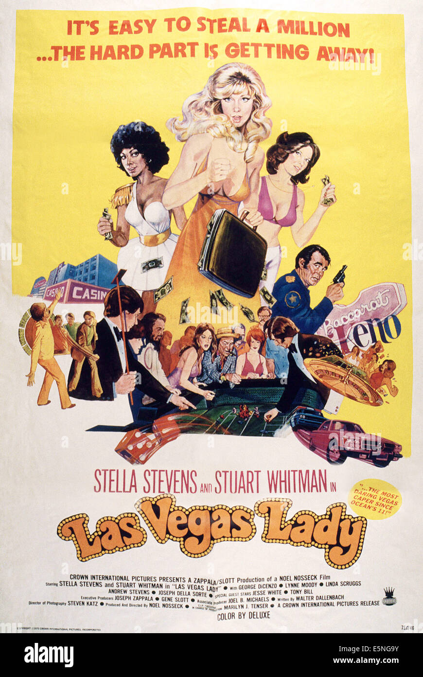 LAS VEGAS LADY, U.S. poster, from left: Lynne Moody, Stella Stevens, Linda Scruggs, 1975 Stock Photo