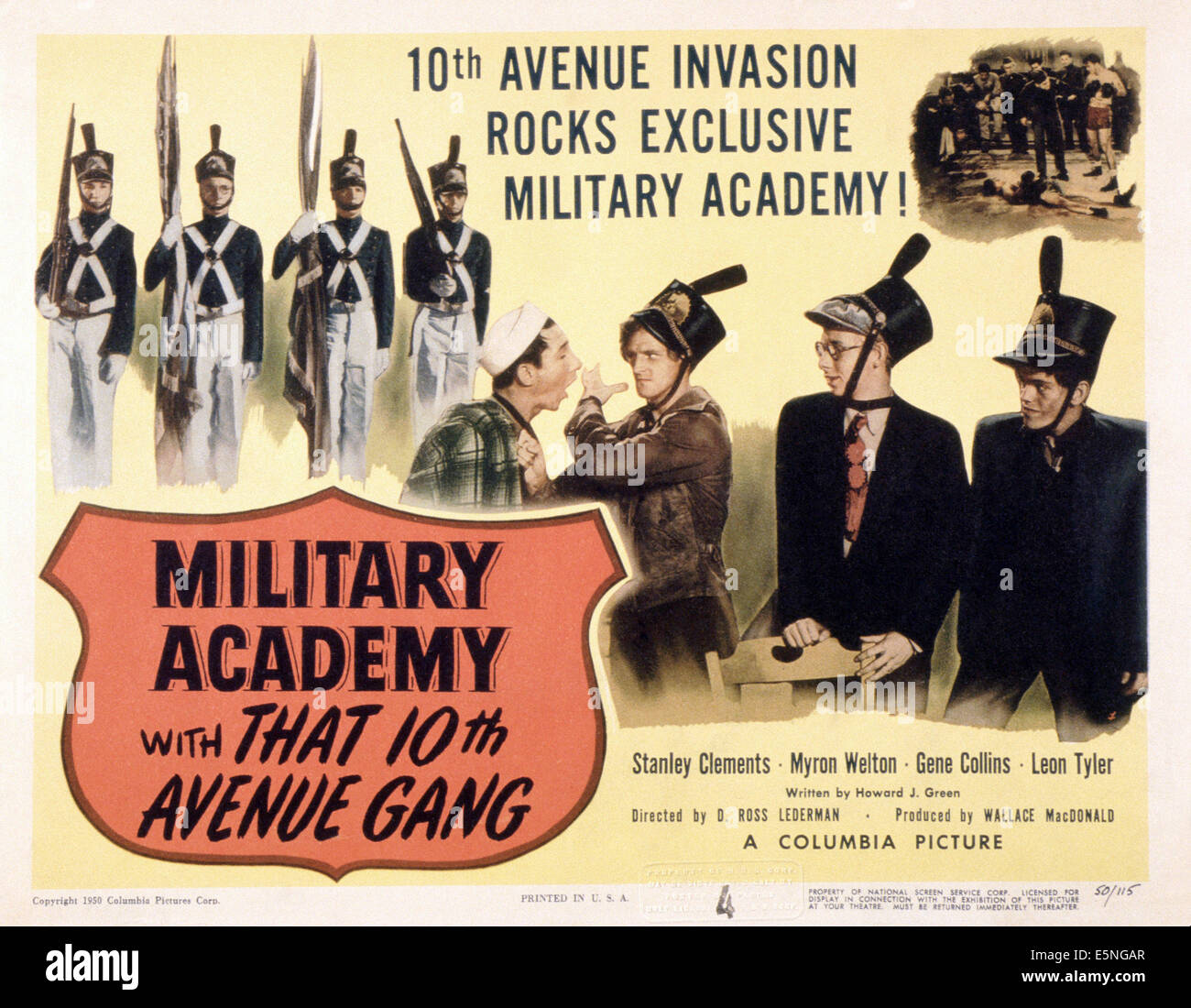 MILITARY ACADEMY WITH THAT TENTH AVENUE GANG, front from left: Danny Welton, Stanley Clements, Leon Tyler, Gene Collins, 1950 Stock Photo