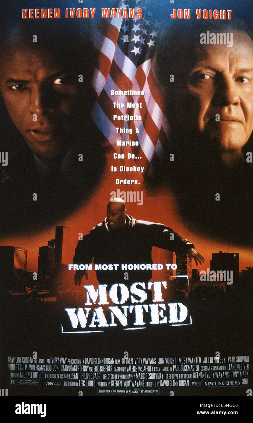 MOST WANTED, Keenan Ivory Wayans (left and bottom), Jon Voight (right), 1997, © New Line/courtesy Everett Collection Stock Photo
