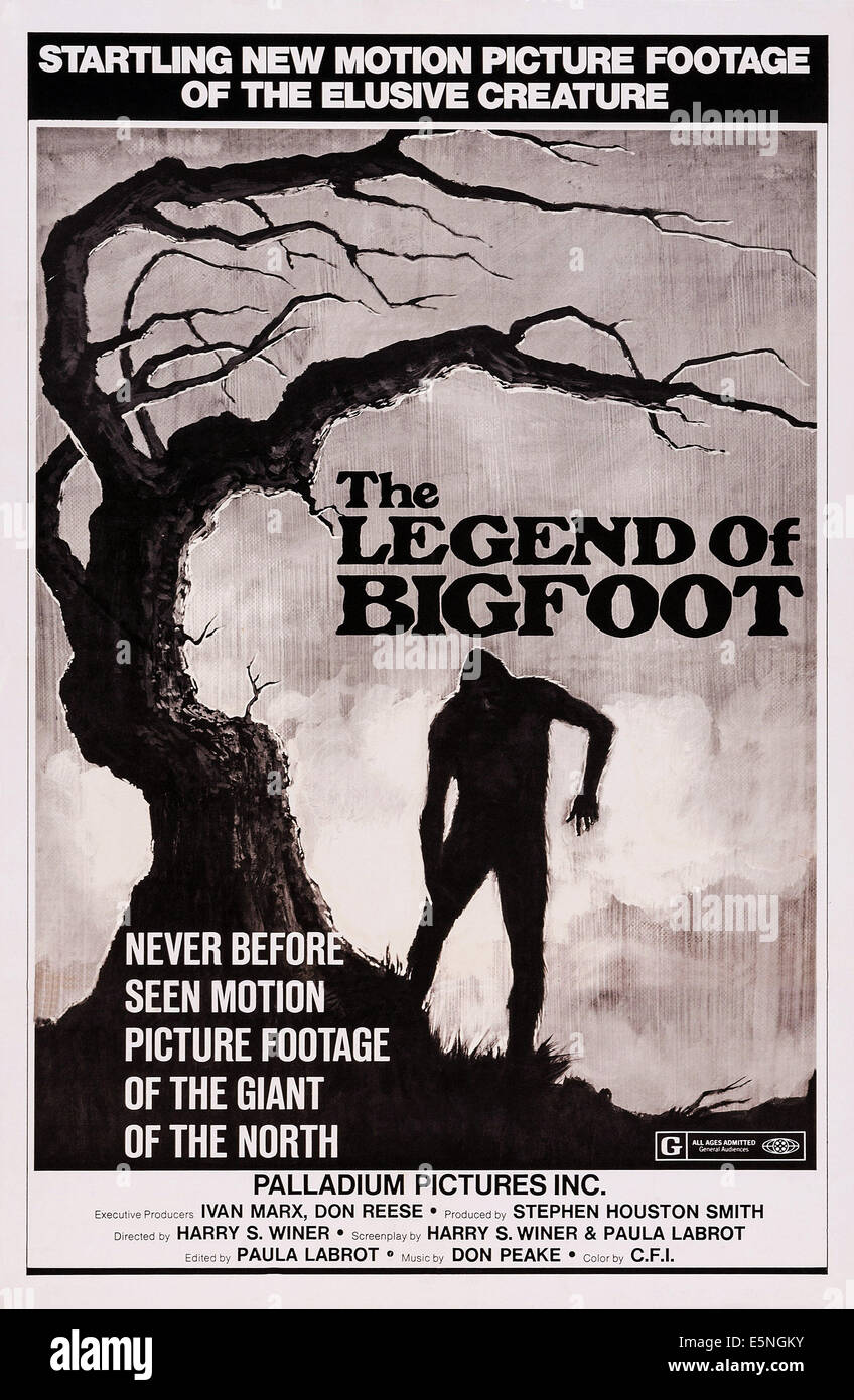 THE LEGEND OF BIGFOOT, US poster art, 1976 Stock Photo