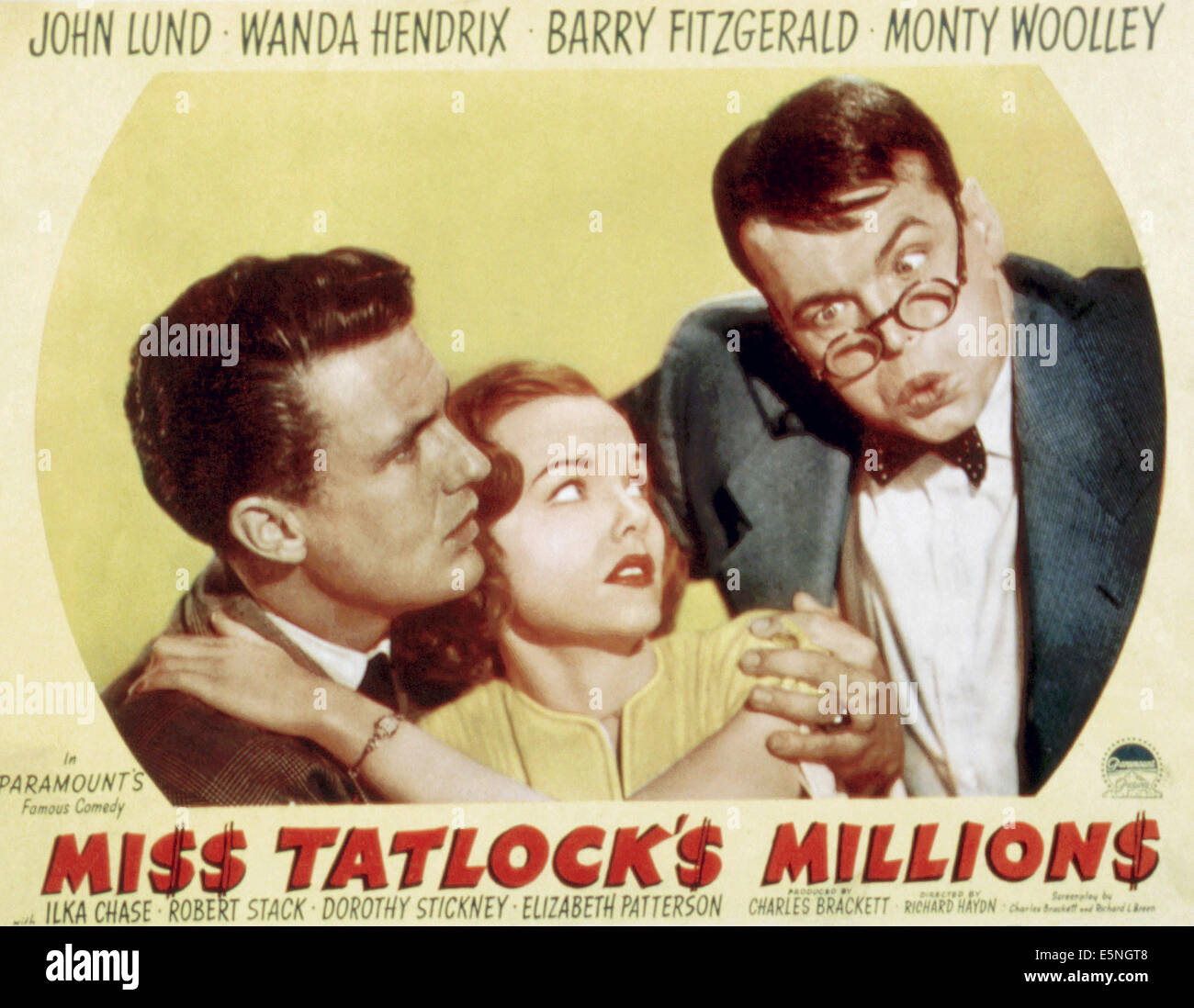 MISS TATLOCK'S MILLIONS, Robert Stack, Wanda Hendrix, John Lund, 1948 Stock Photo