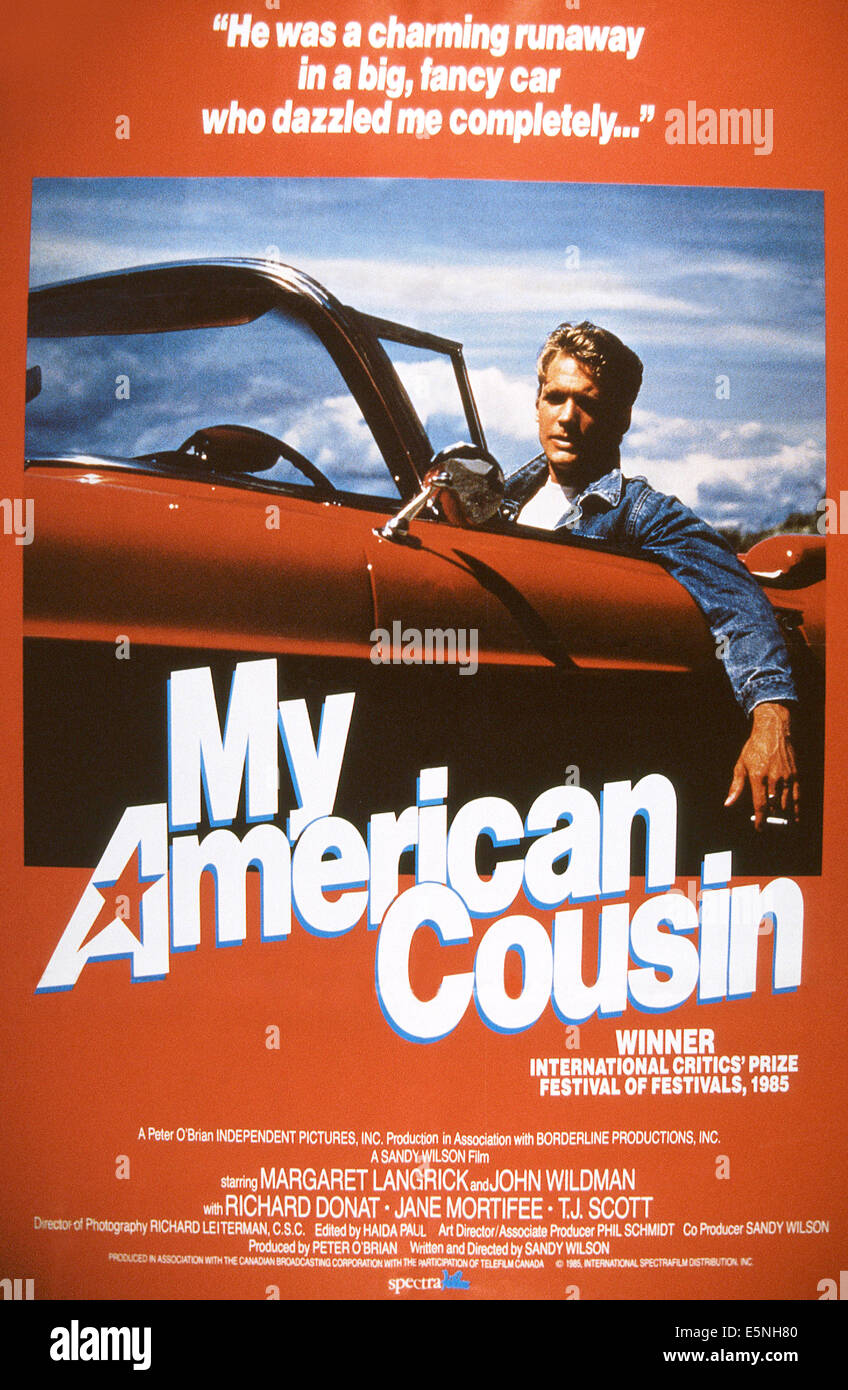 MY AMERICAN COUSIN, US poster, John Wildman, 1985, © International