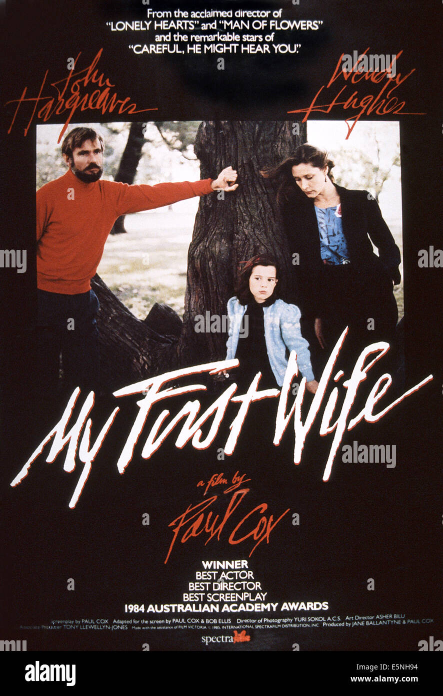 MY FIRST WIFE, US poster, from left: John Hargreaves, Lucy Angwin, Wendy Hughes, 1984, © International Spectrafilm/courtesy Stock Photo