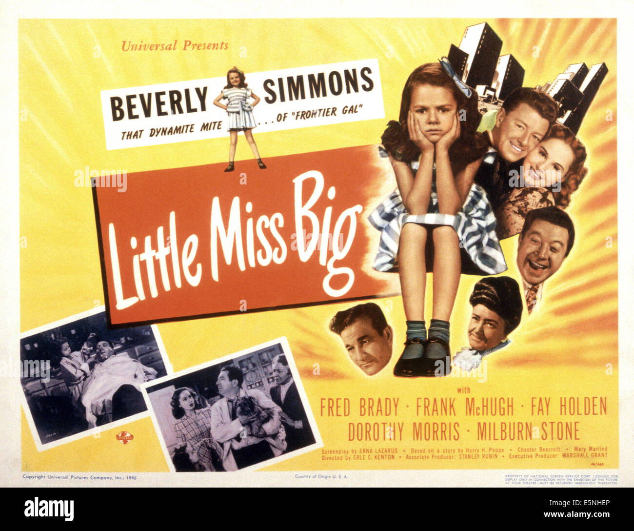 LITTLE MISS BIG, clockwise from Beverly Simmons (girl): Fred Brady, Dorothy Morris, Frank McHugh,   Minerva Urecal, Milburn Stock Photo