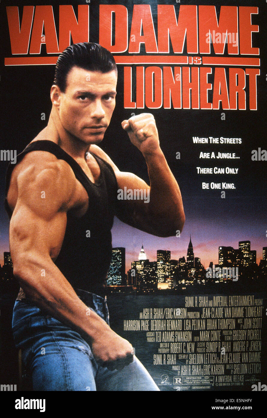 LIONHEART, Jean-Claude Van Damme, 1990, © Universal/courtesy Everett Collection Stock Photo