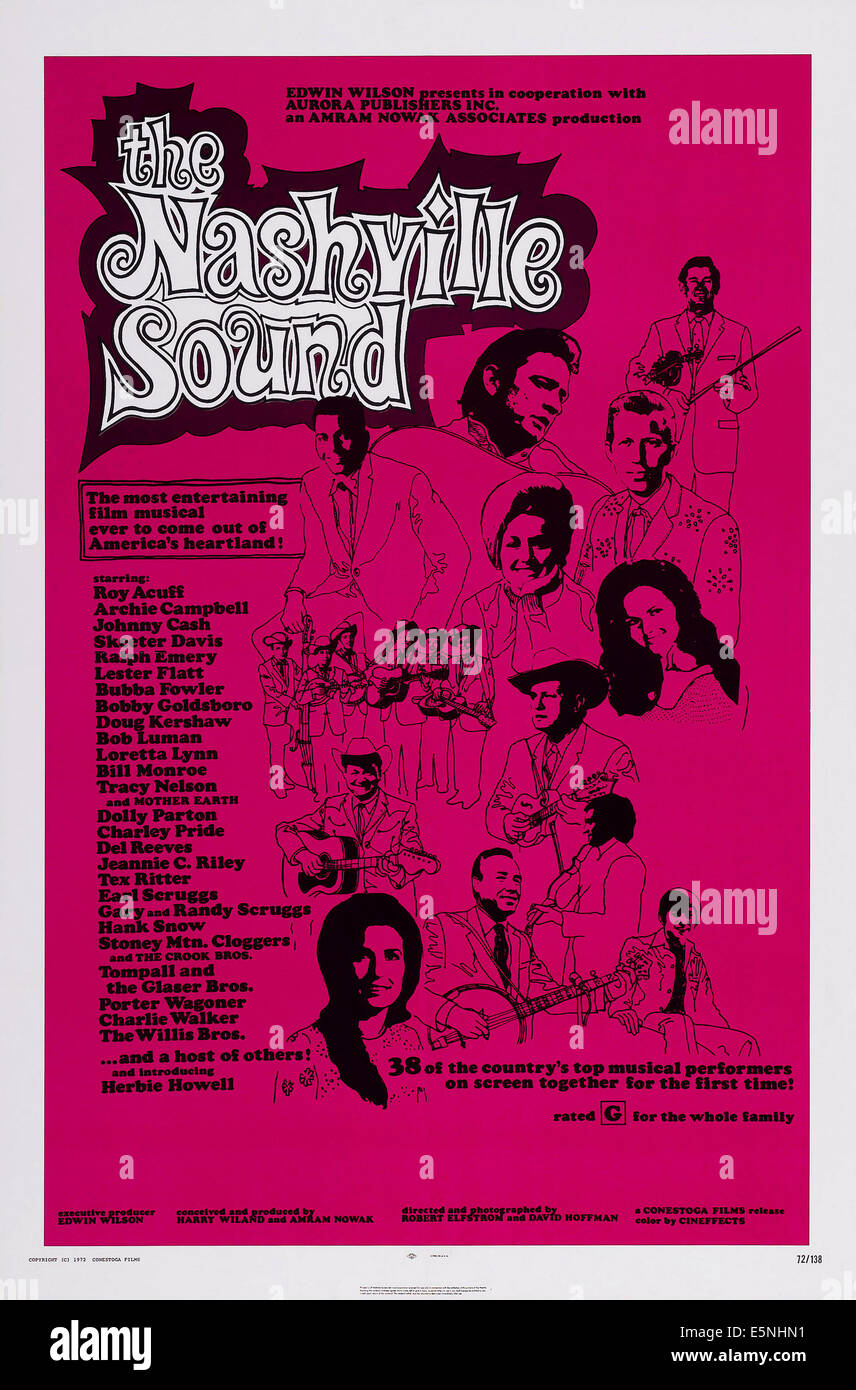 THE NASHVILLE SOUND, U.S. poster, Johnny Cash (top, second right), Loretta Lynn (bottom), 1970 Stock Photo