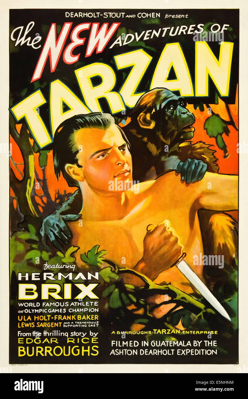 THE NEW ADVENTURES OF TARZAN, Herman Brix [aka Bruce Bennett], 1935 Stock Photo