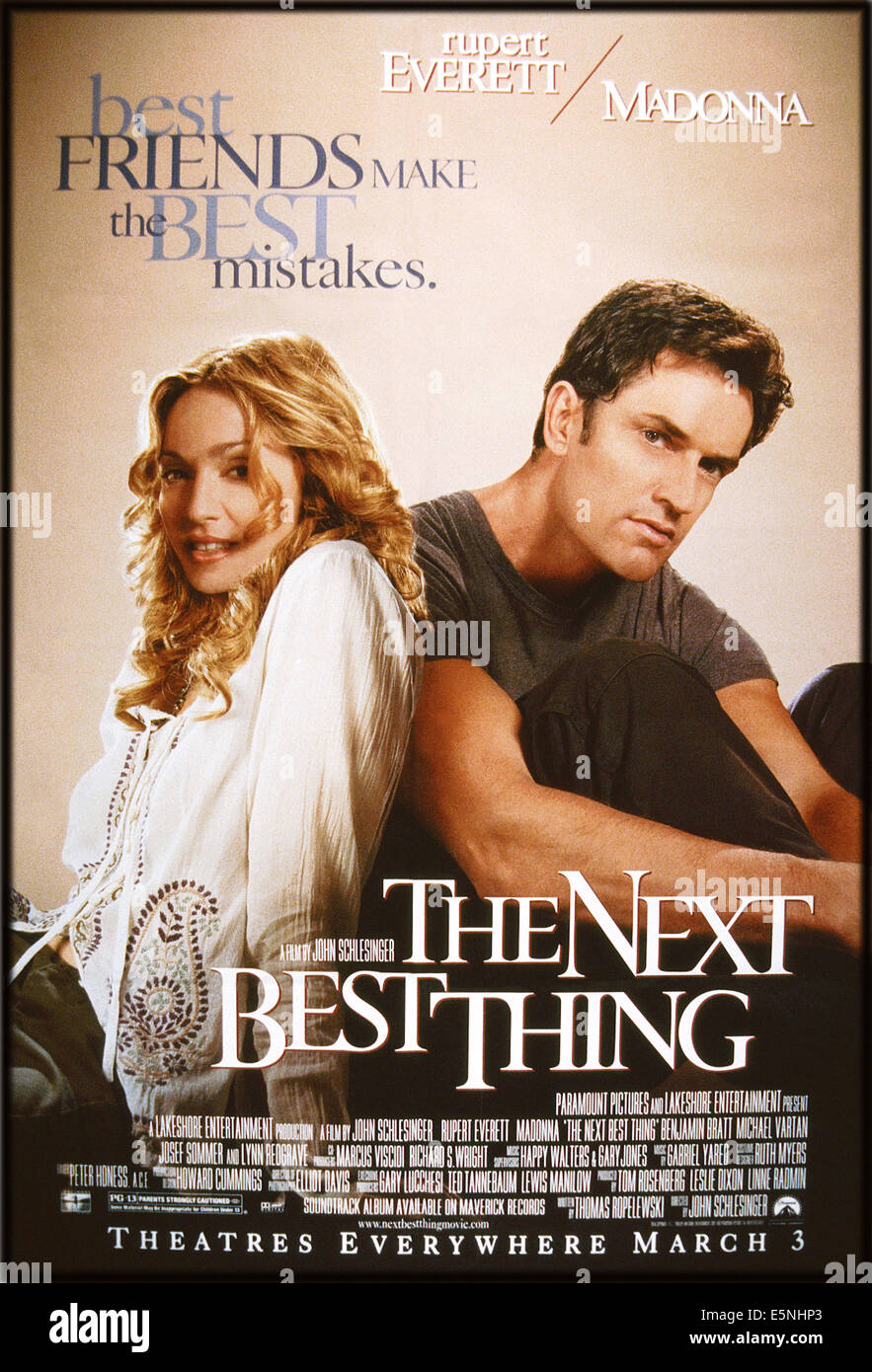 THE NEXT BEST THING, US poster, from left: Madonna, Rupert Everett, 2000, © Paramount/courtesy Everett Collection Stock Photo