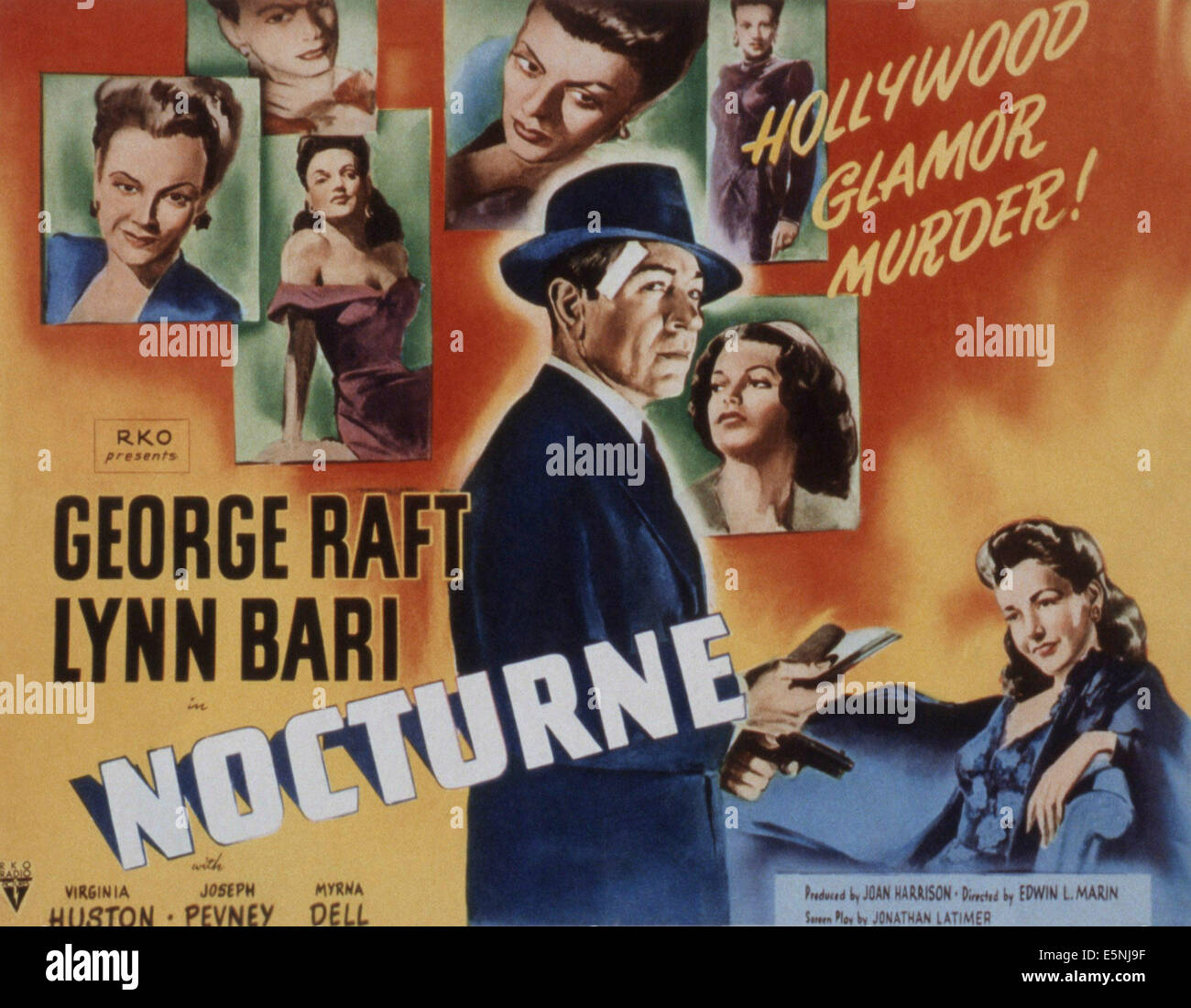 NOCTURNE, George Raft, Lynn Bari, 1946 Stock Photo