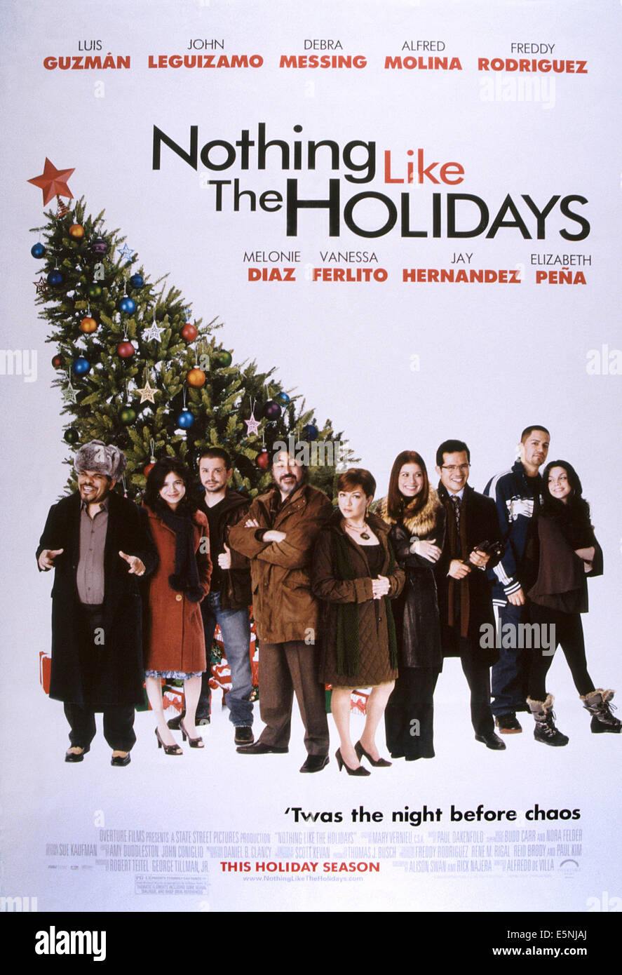 NOTHING LIKE THE HOLIDAYS, US poster, from left: Luis Guzman, Melonie Diaz, Freddy Rodriguez, Alfred Molina, Elizabeth Pena, Stock Photo
