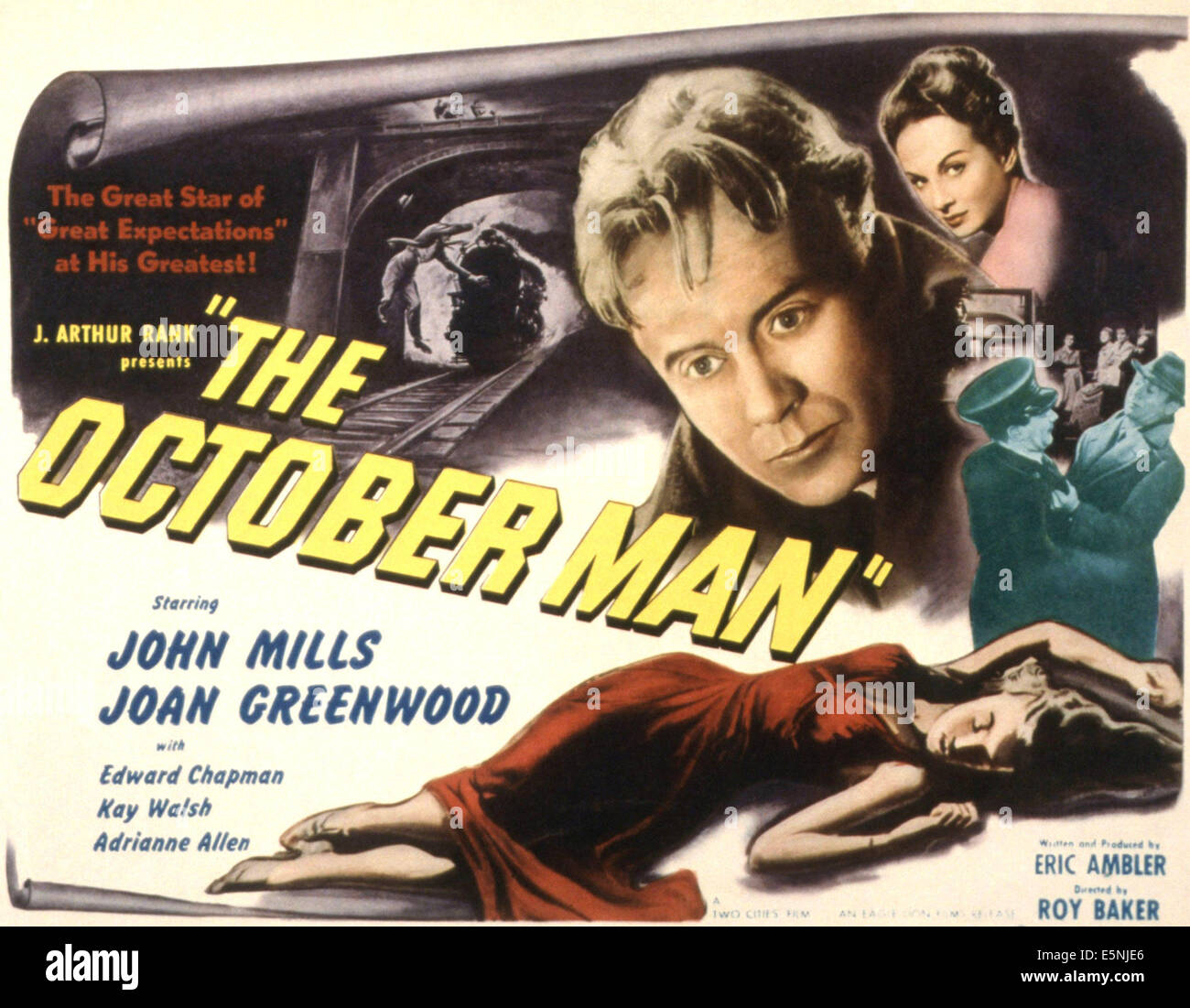 THE OCTOBER MAN, John Mills, Joan Greenwood, 1947 Stock Photo