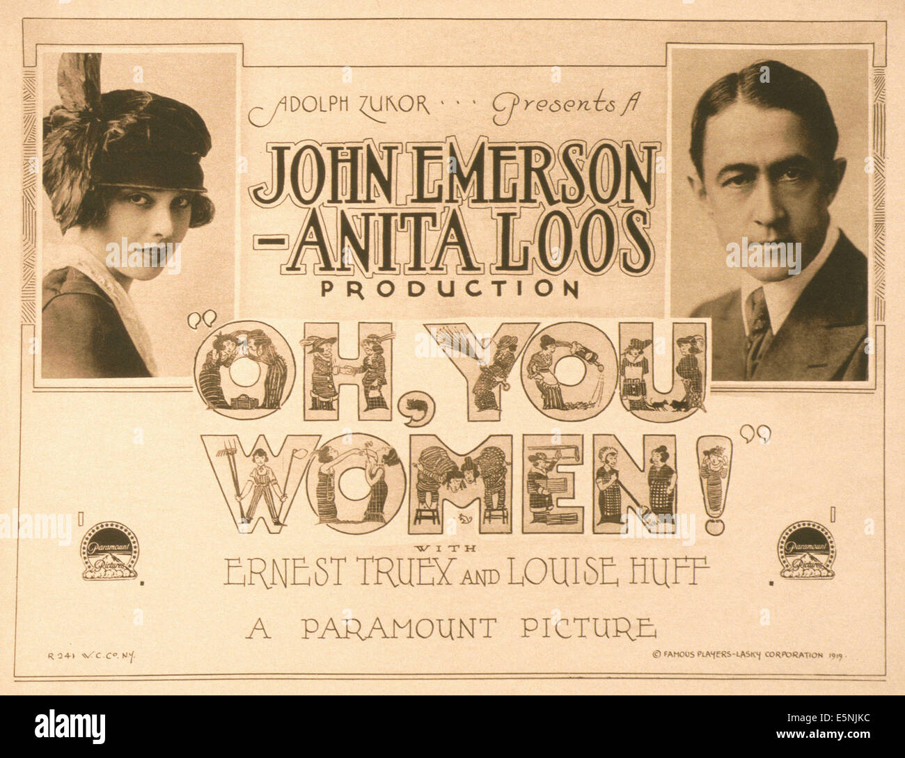 OH, YOU WOMEN, US poster, from left: Anita Loos, John Emerson, 1919 Stock Photo