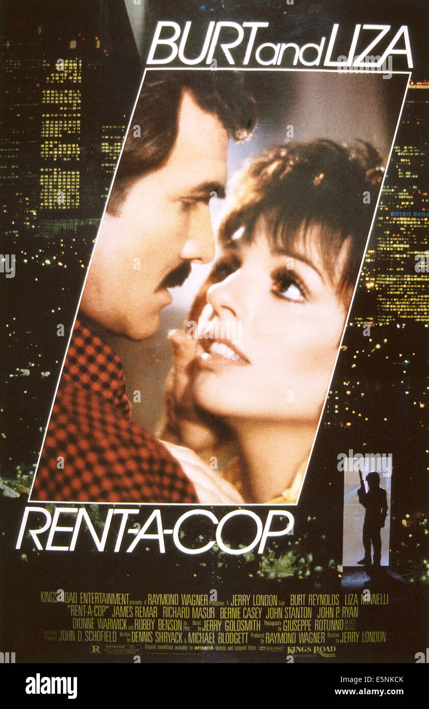 RENTACOP, US poster, from left Burt Reynolds, Liza Minnelli, 1987