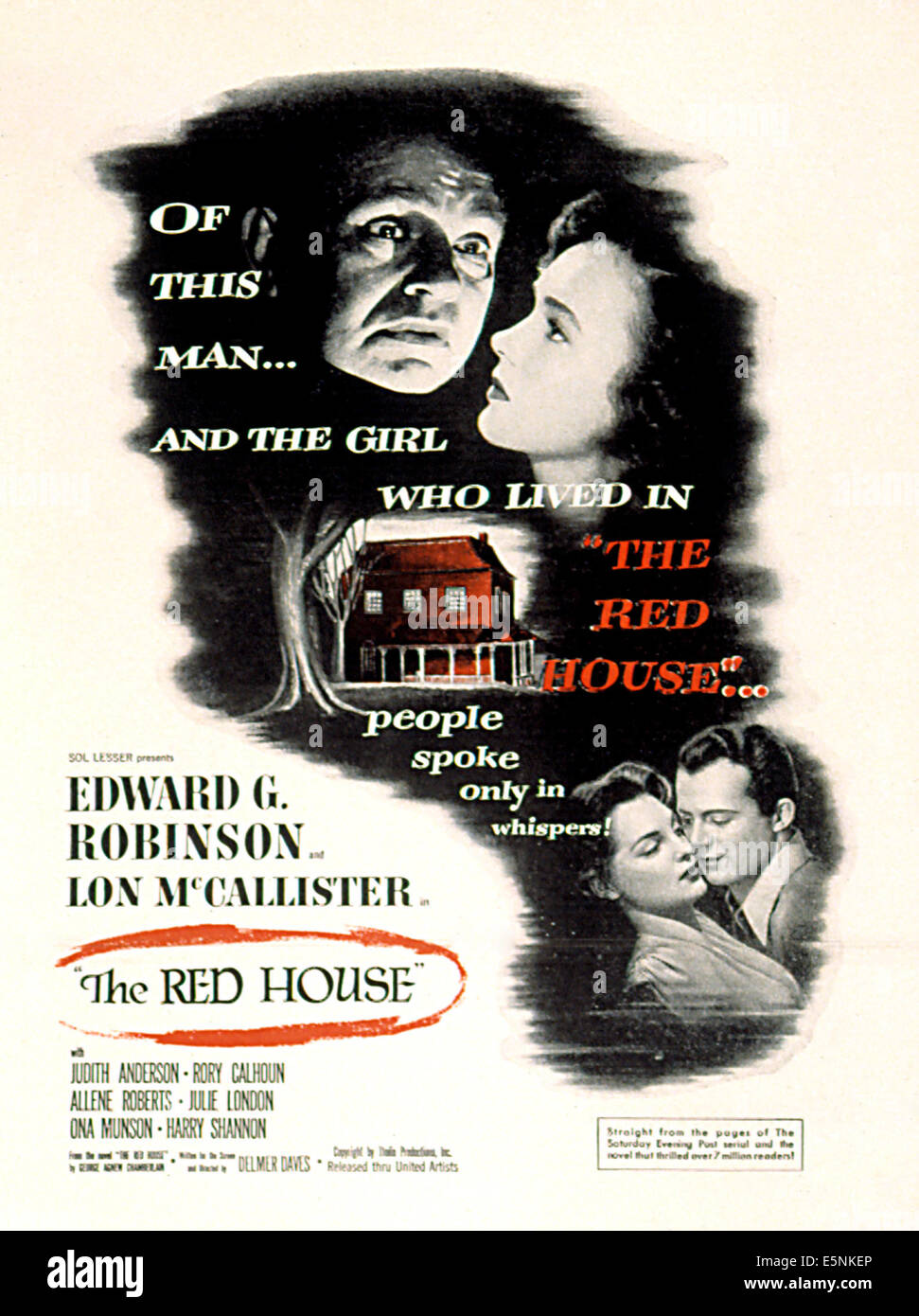 THE RED HOUSE, Edward G. Robinson, Allene Roberts, Lon McCallister, 1947 Stock Photo