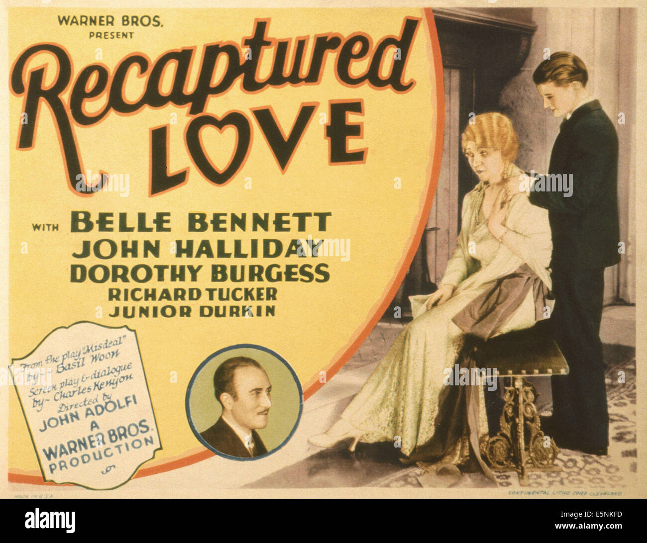 RECAPTURED LOVE, US poster, from left: John Halliday, Belle Bennett, Junior Durkin, 1930 Stock Photo