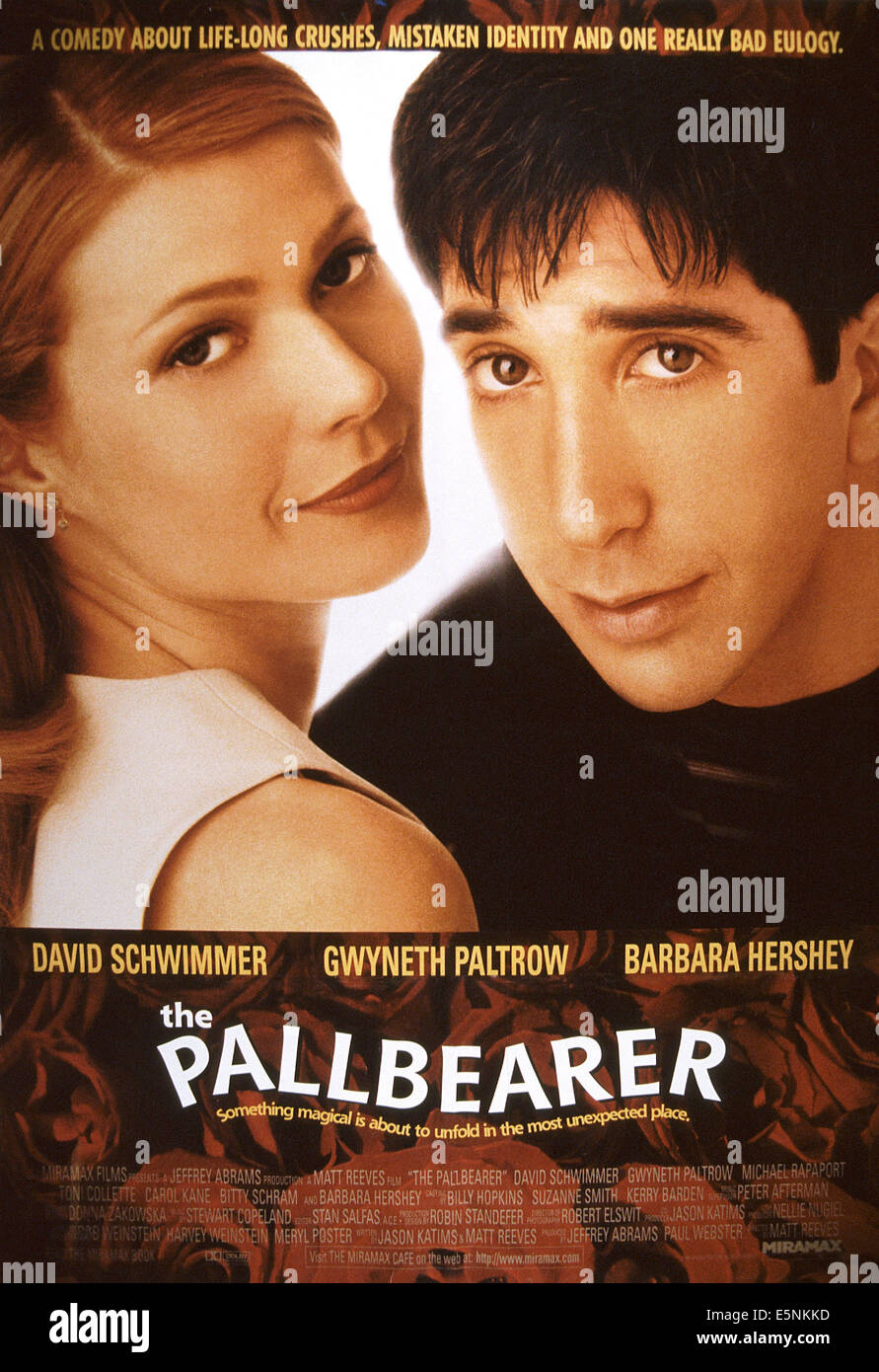 THE PALLBEARER, US poster, from left: Gwyneth Paltrow, David Schwimmer, 1996, © Miramax/courtesy Everett Collection Stock Photo