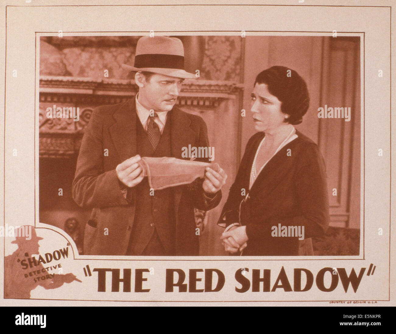 THE RED SHADOW, US lobbycard, Walter McGrail (left), 1932 Stock Photo