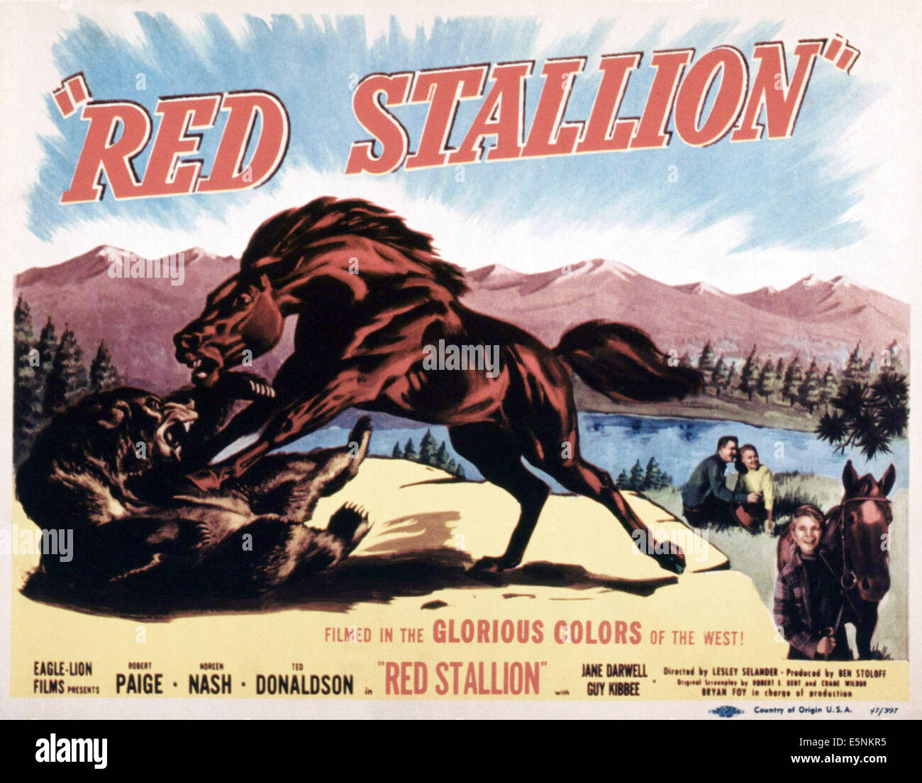 STALLION, US poster, Ted Donaldson (bottom), 1947 Stock -