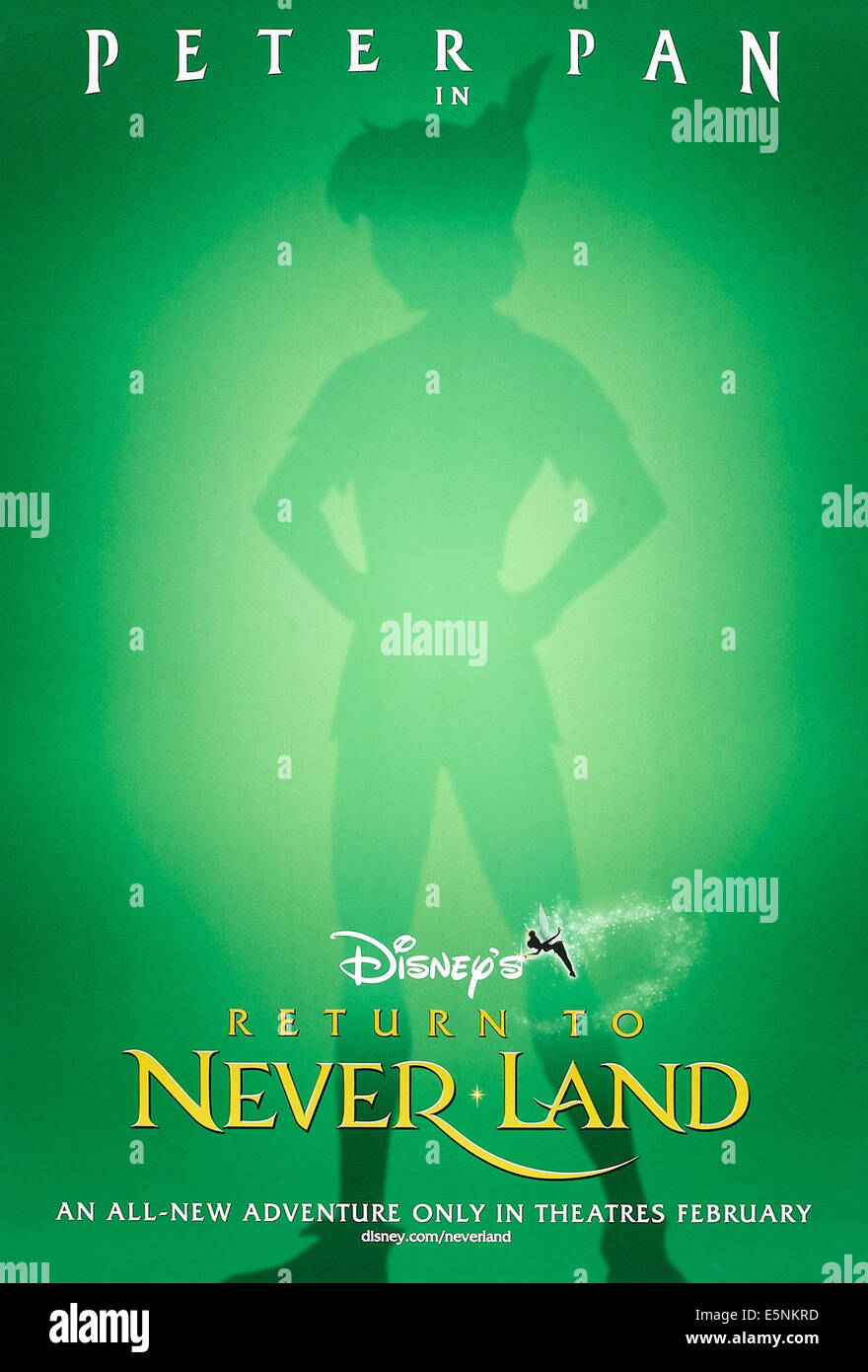 RETURN TO NEVER LAND, US advance poster, Peter Pan, 2002. © Walt Disney. Courtesy Everett Collection. Stock Photo