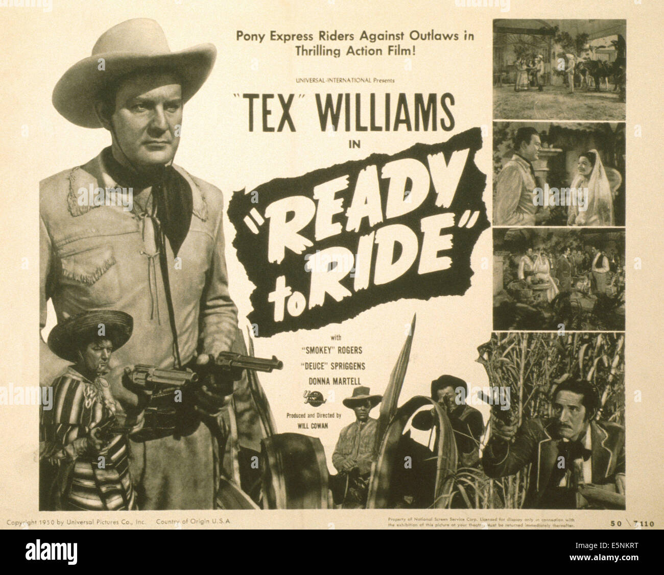 READY TO RIDE, US poster, Tex Williams, 1950 Stock Photo