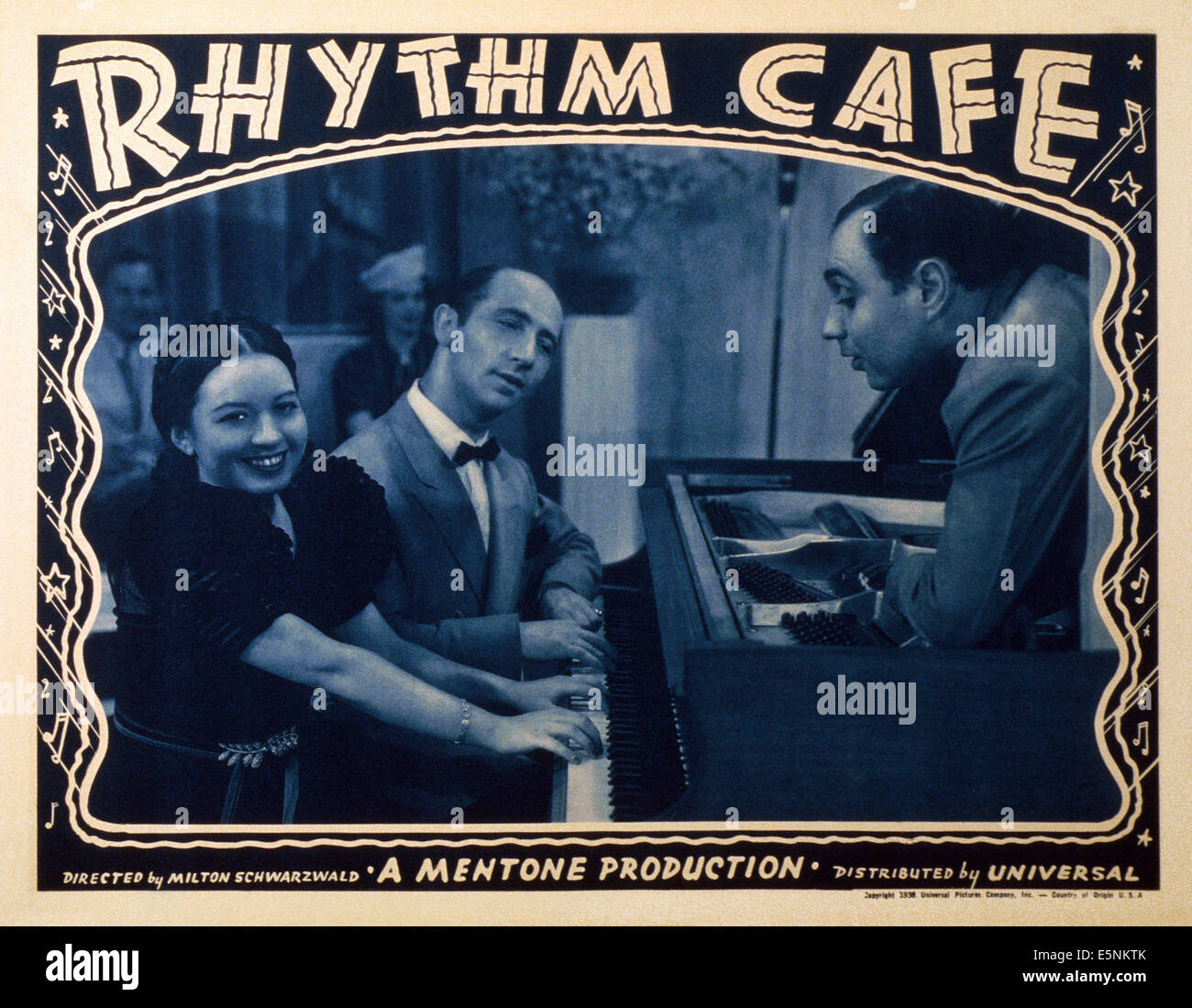 RHYTHM CAFE, US lobbycard, Rose Linda (left), 1938 Stock Photo