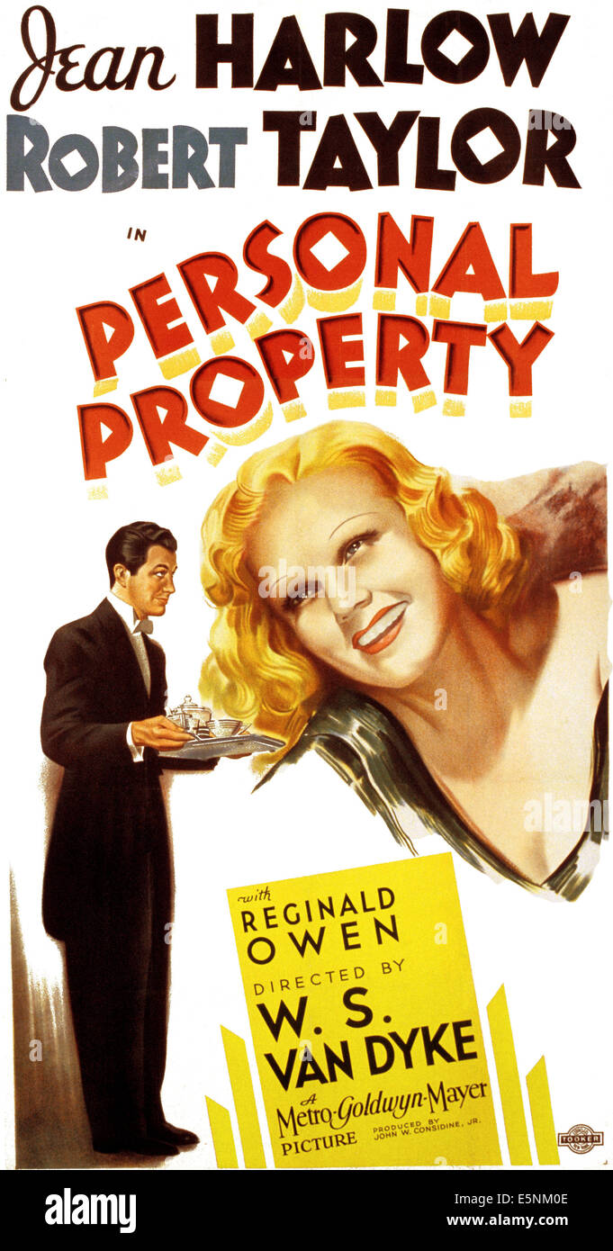PERSONAL PROPERTY, Jean Harlow, Robert Taylor, 1937 Stock Photo