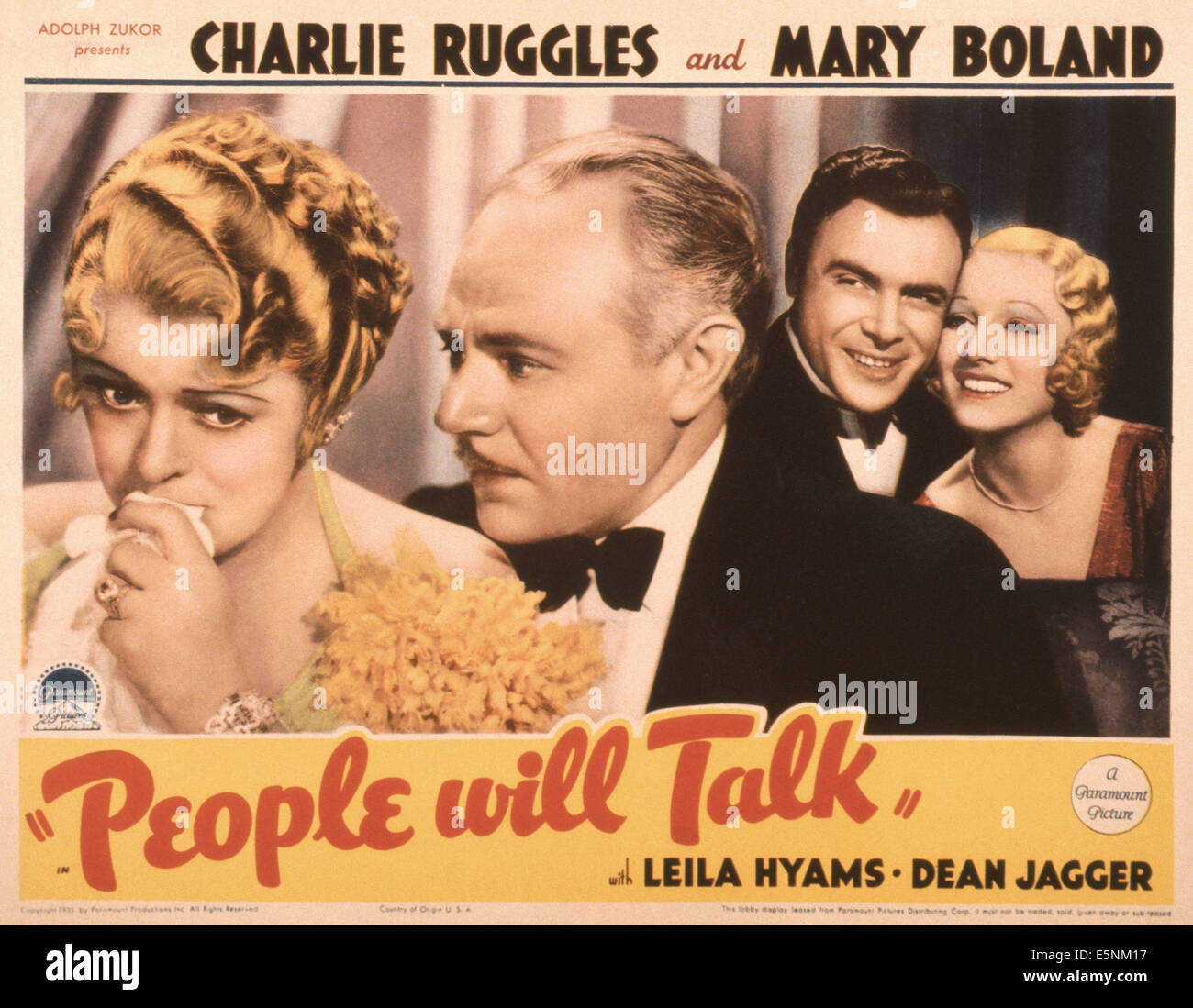 PEOPLE WILL TALK, US lobbycard, from left: Mary Boland, Charles Ruggles ...