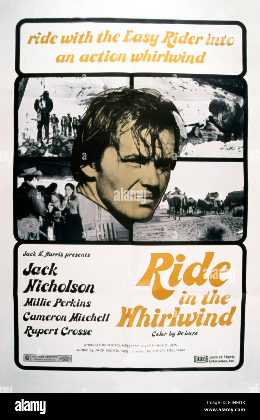 RIDE IN THE WHIRLWIND, Poster Art, Jack Nicholson, 1965 Stock Photo