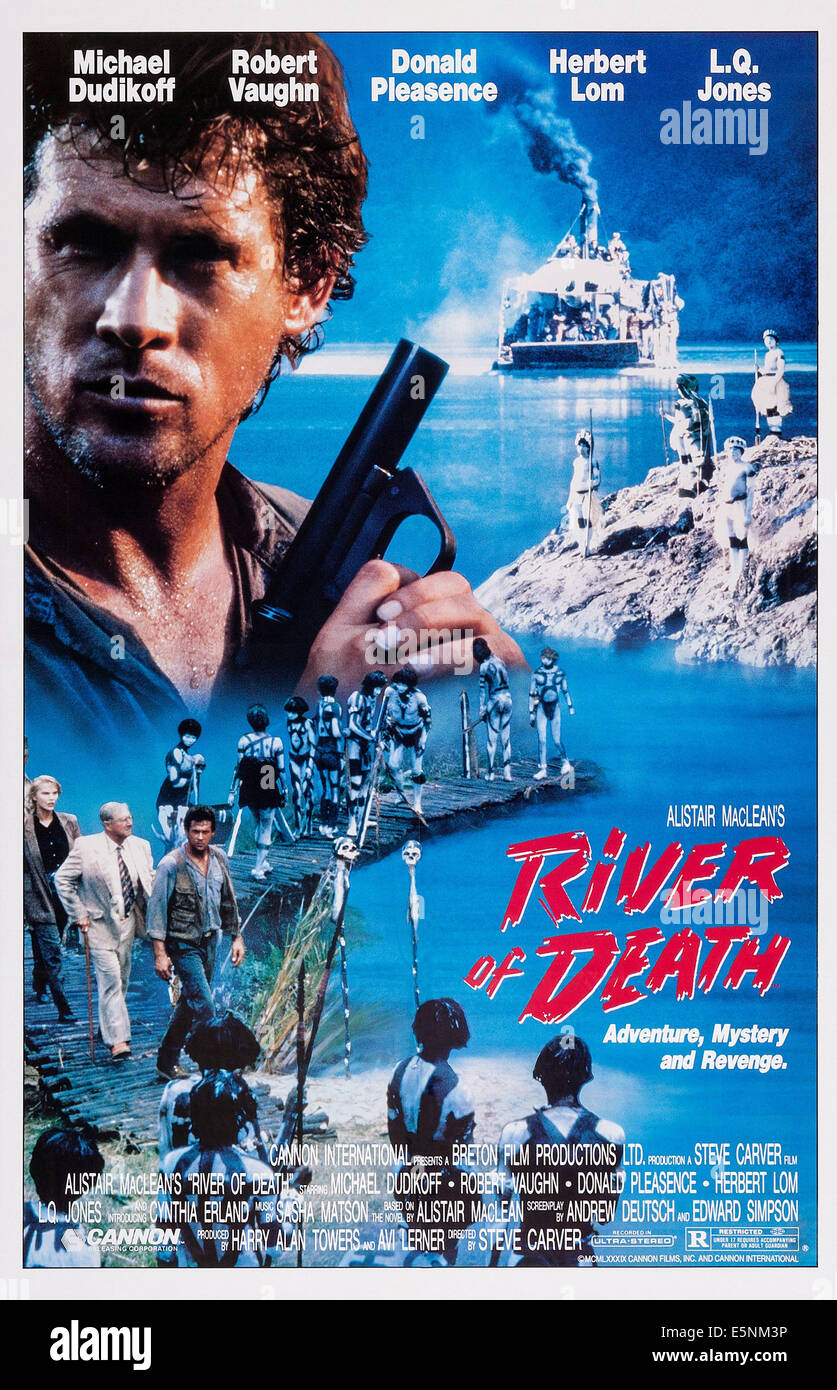 RIVER OF DEATH, US poster, Michael Dudikoff (top), 1989, ©Cannon Films